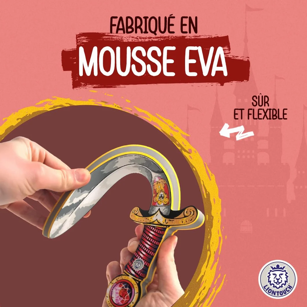 Liontouch Mini-Épées Lion en Mousse Bleu/Rouge 35 cm Dague Médiévale pour Jeux Garçons 3-6 ans