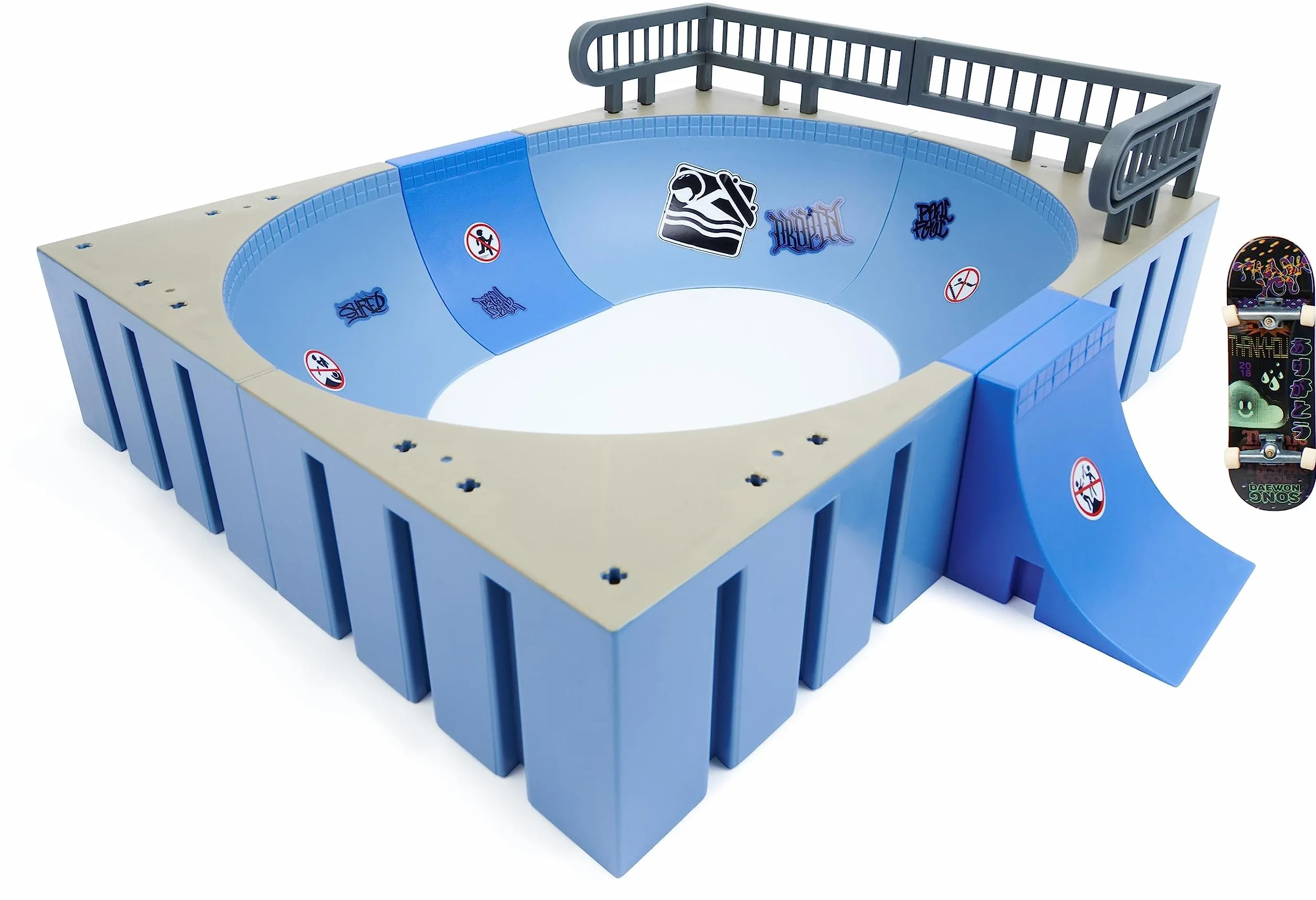 Tech Deck Finger Skate Mega Bowl X-Connect Rampe 100% Modulable À Construire Et Personnaliser + 1 Mini Planche Thank You Exclusive Jeu Enfant 6 Ans