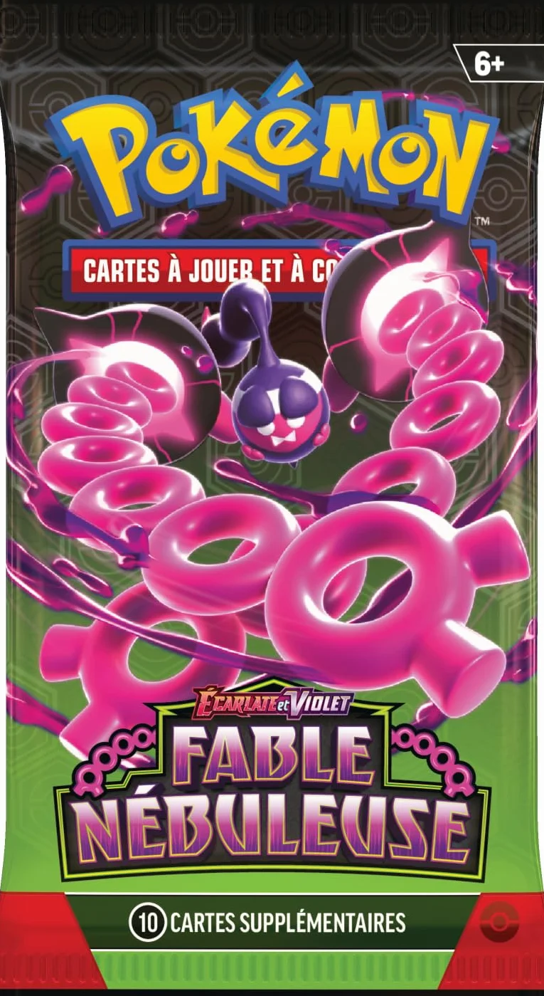 Pokémon: Lot de boosters Écarlate et Violet – Fable Nébuleuse du JCC Pokémon (6 boosters)