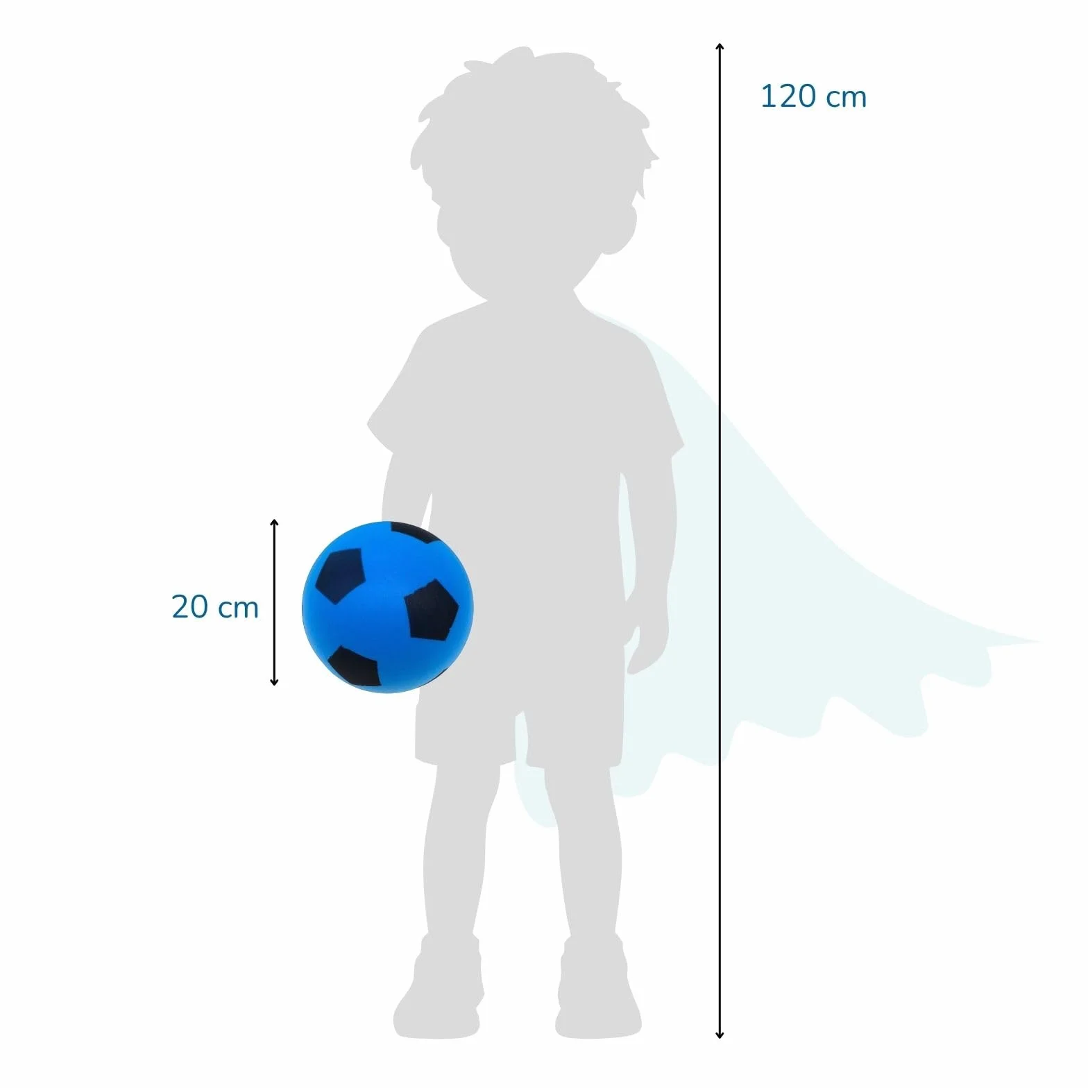 Alldoro 63105 Balle en Mousse Design Football 20 cm pour Enfants 18 Mois Bleu
