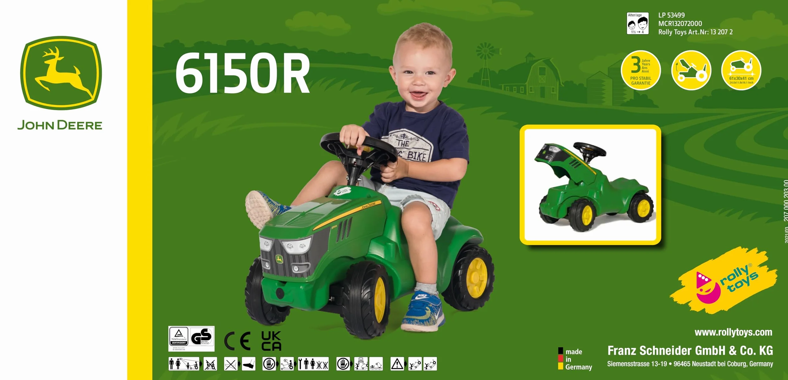 Rolly Toys John Deere 6150 R Porteur Rollyminitrac