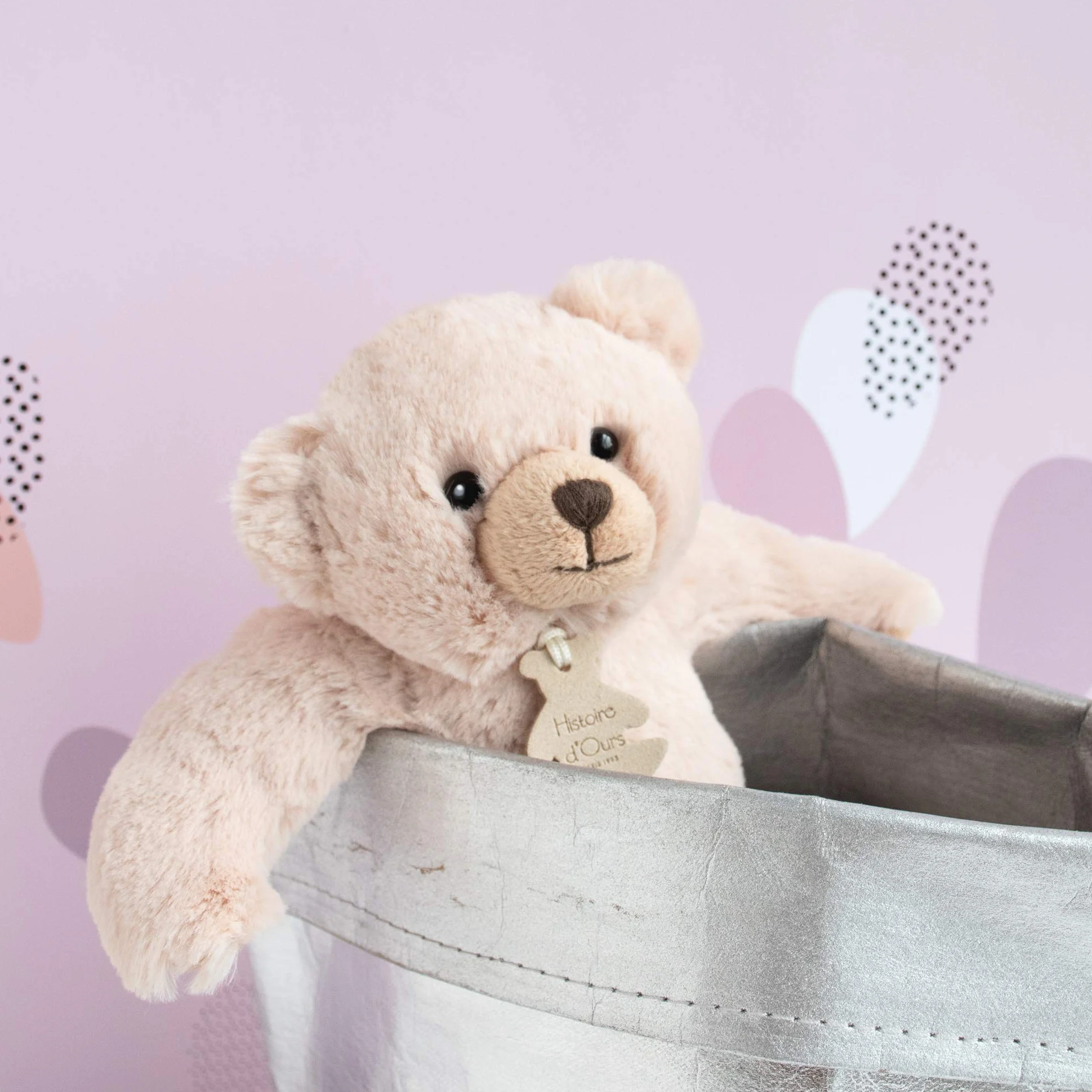 Peluche Ours Histoire d'Ours 25 cm Beige Doudou Ourson Boite Cadeau
