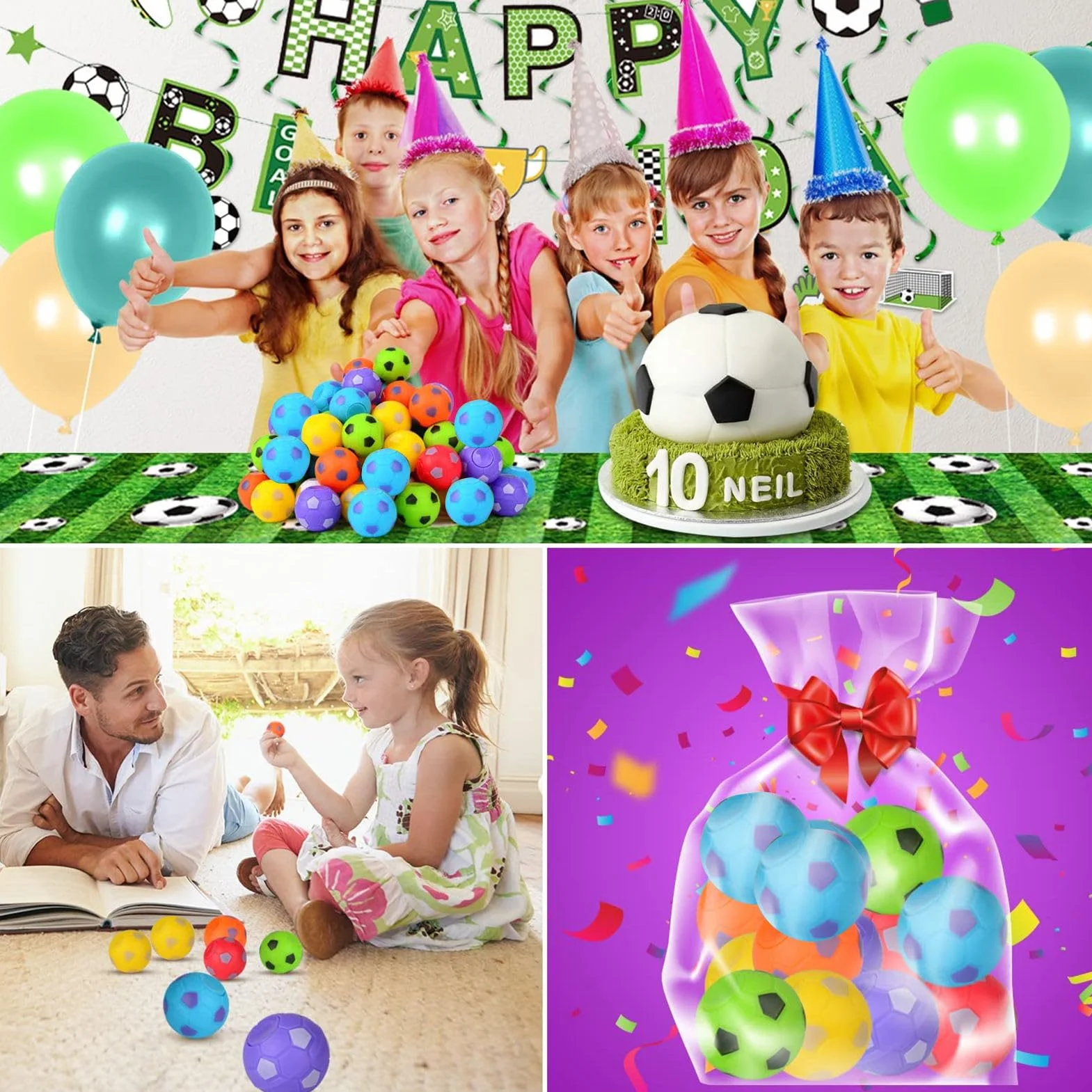 Mini Ballons de Football Spinner Jouet 12 Pièces, Spinning Fidget Football pour Enfants Adultes