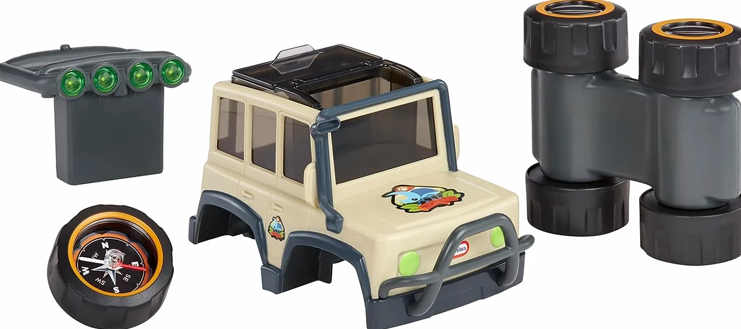 Little Tikes Big Adventures SUV Safari STEM - Véhicule, jumelles, lampe de poche, boussole - Cadeau pour enfants 3+