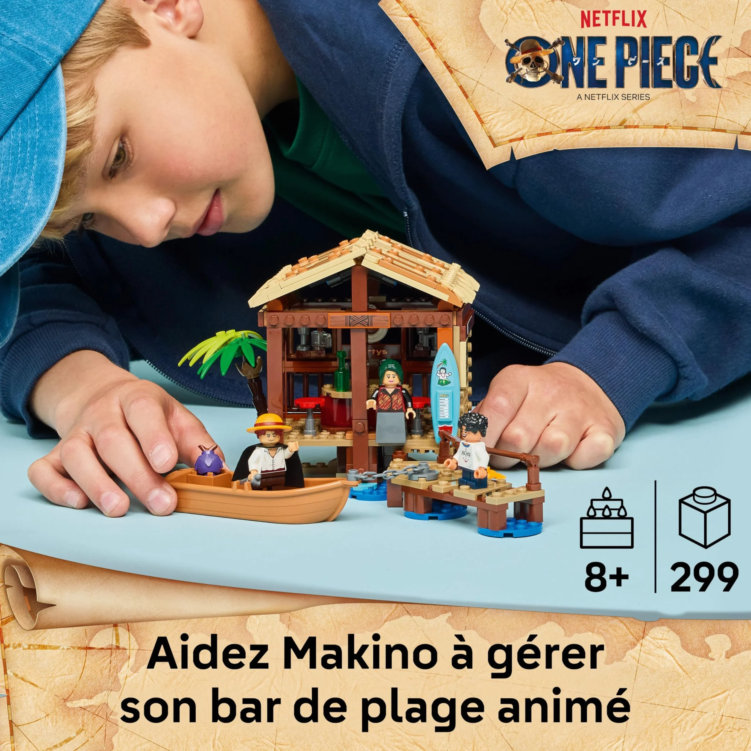 LEGO One Piece Le Bar du Village de Fuchsia Jouet Bateau Minifigurines Luffy Shanks Makino Accessoires Affiche Wanted Cadeau Anime 8 Ans 75636