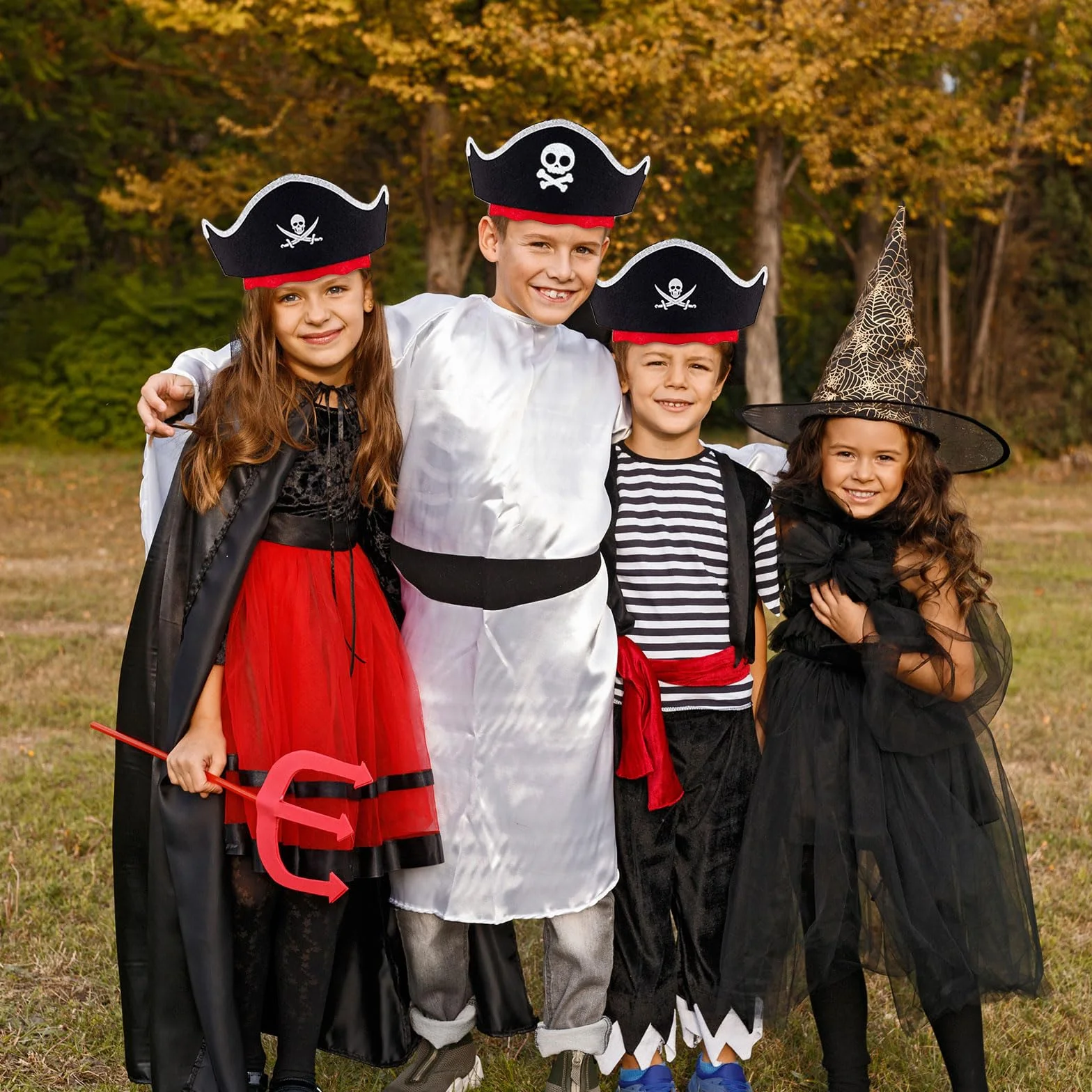 Chapeau Pirate Enfants 12 Pièces Accessoires Déguisement Anniversaire Cosplay Fêtes Halloween Bandeau Feutre