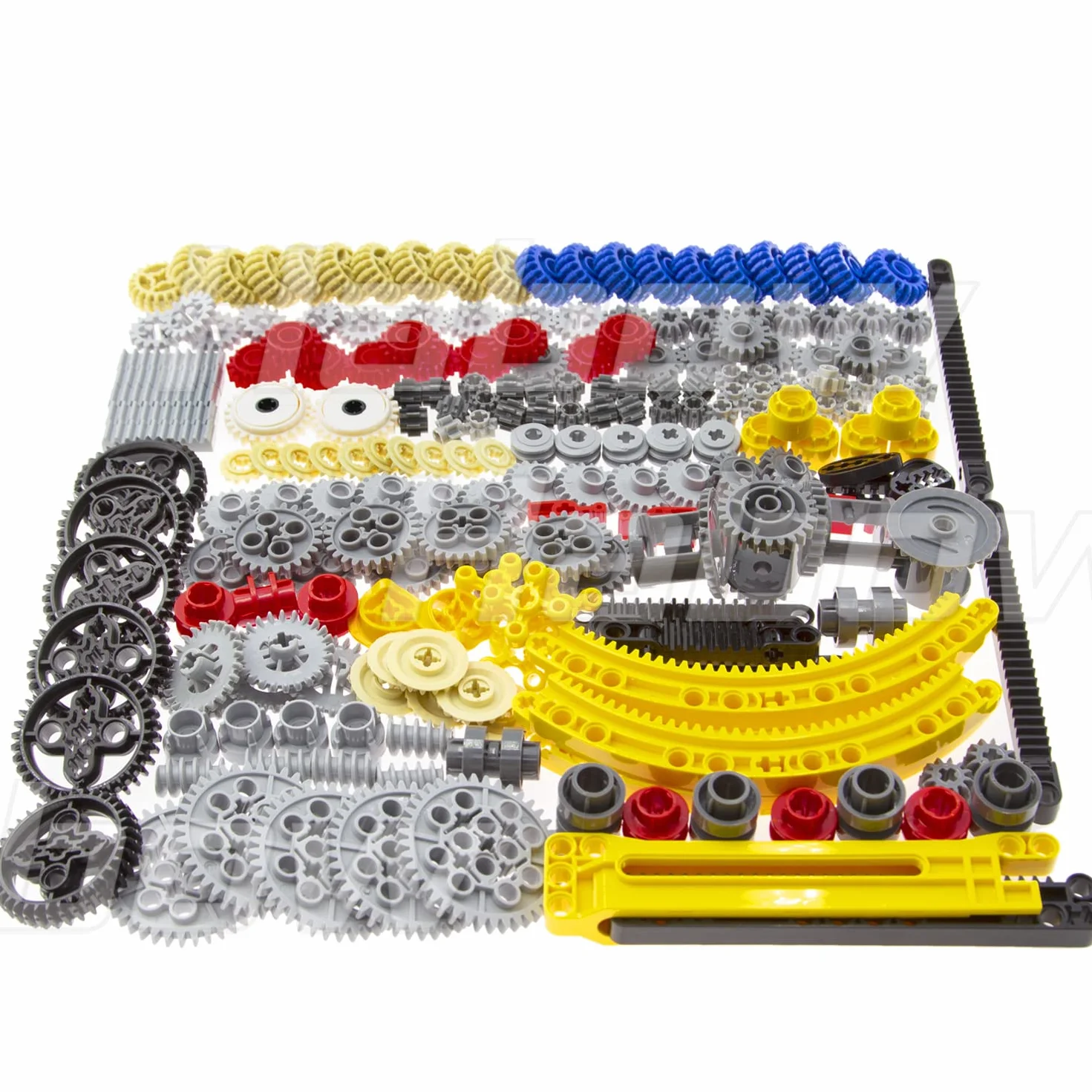 Habow 233pcs Technic-Parts Gears Axle-Pin-Connector Compatible avec Marques de Blocs de Construction Grand Public Cam Worm Cogs Gears Steering Parts Kit