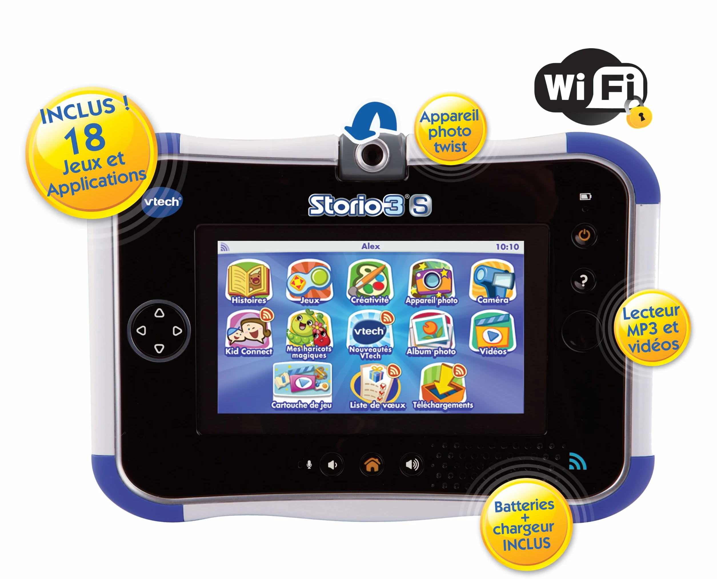 Vtech - 158815 - Jeu Électronique - Tablette tactile Storio 3S Wifi bleue + Power Pack