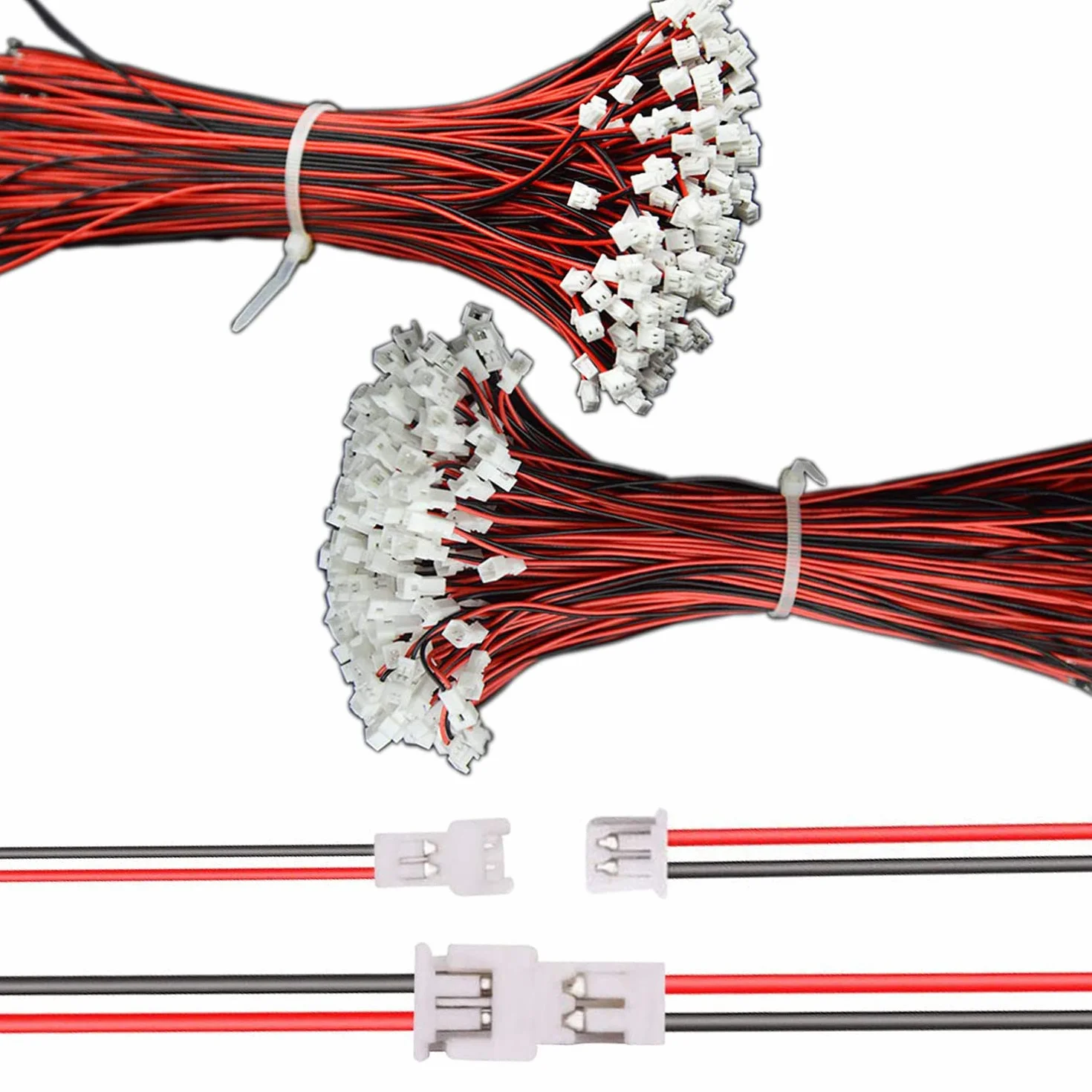 RUNCCI-YUN 100 pièces 1,25 mm Connecteur mâle femelle Micro électrique 2 broches JST avec fil câble 15 cm