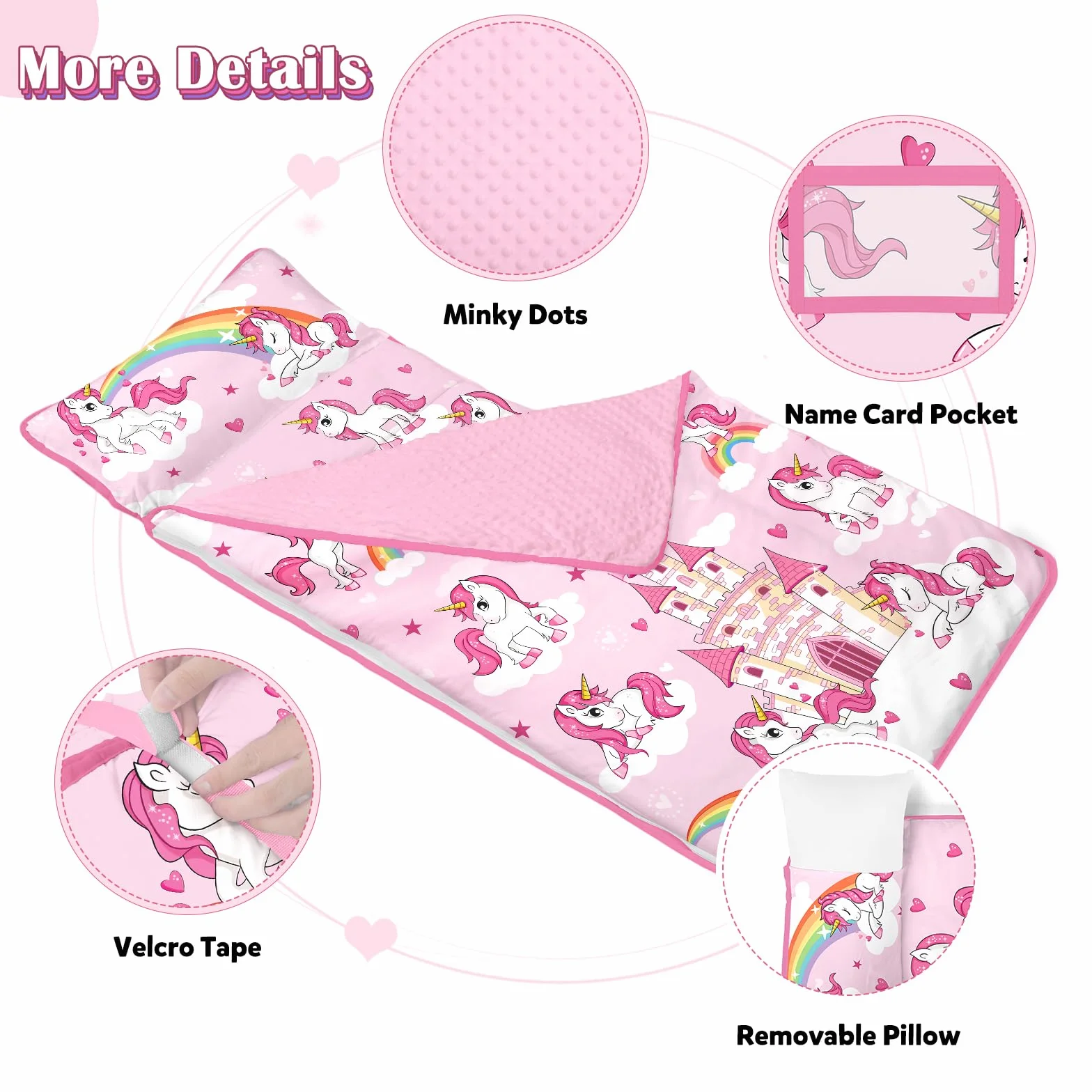 Sac de Couchage Enfant Oreillers Amovibles Couvertures Camping