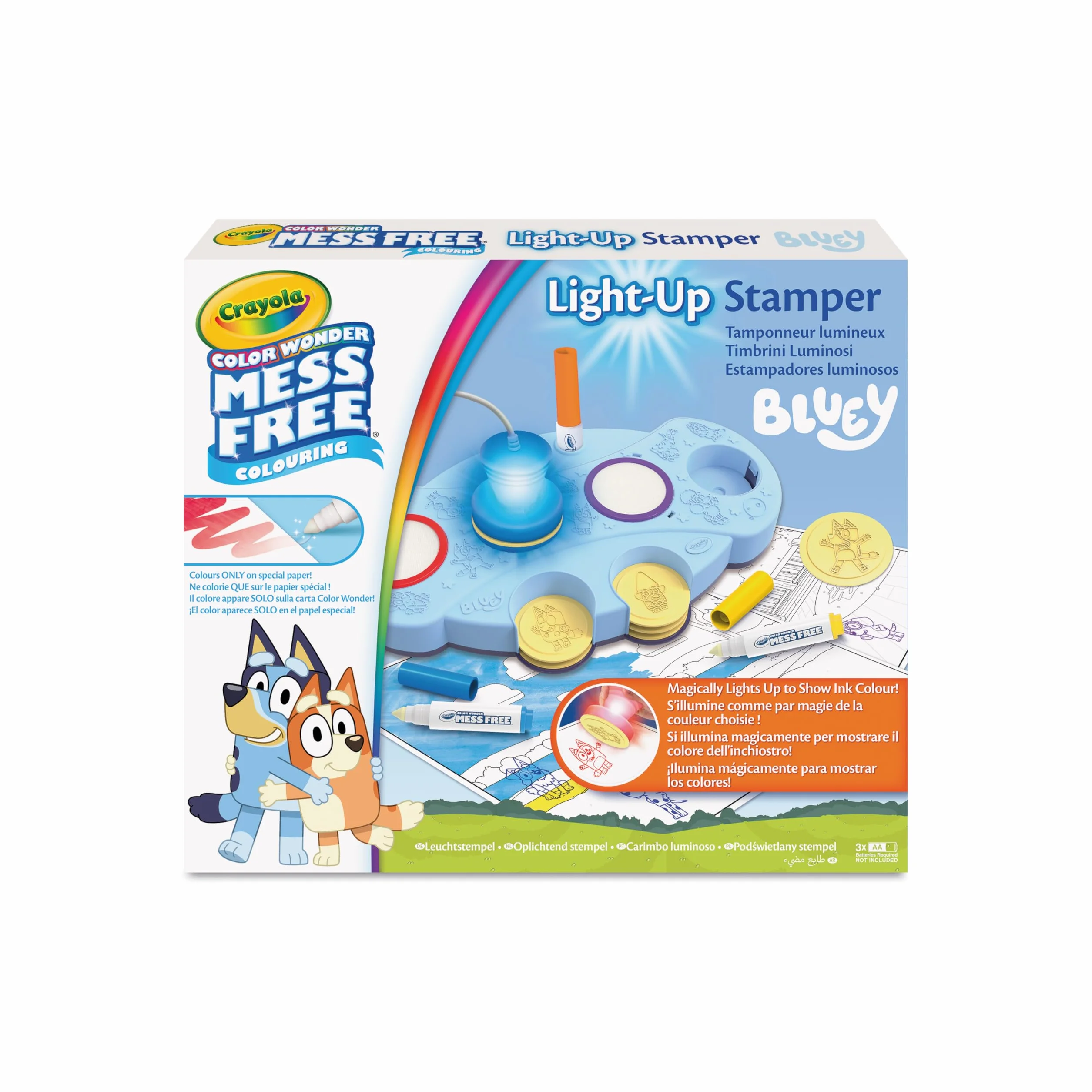CRAYOLA Color Wonder Pochoirs Lumineux Anti-Tache Bluey Activité Créative Enfants 3 Ans