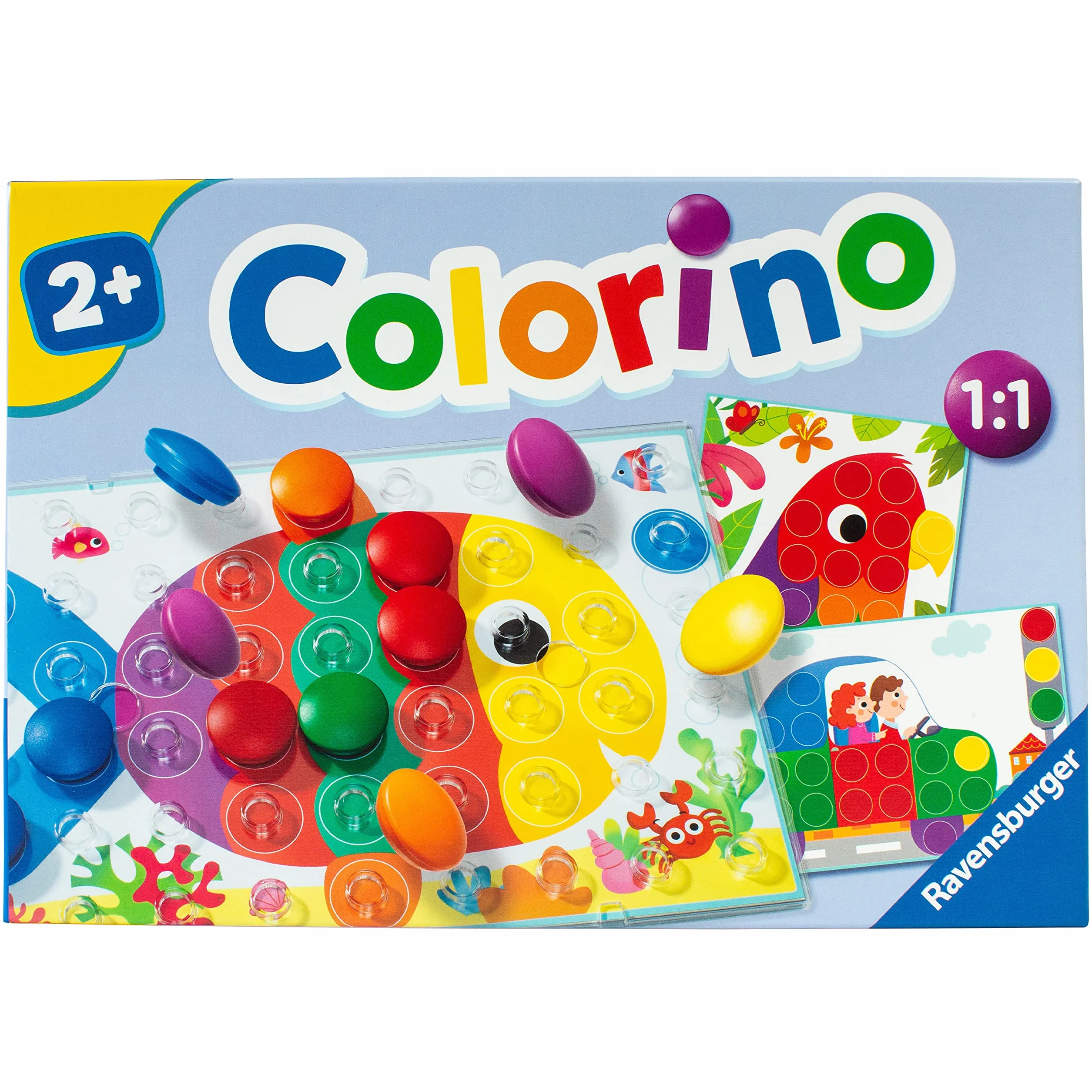 Ravensburger Colorino 20832 - Jeu pour Apprendre les Couleurs, Mosaïque Plug-in, Jouet dès 2 Ans