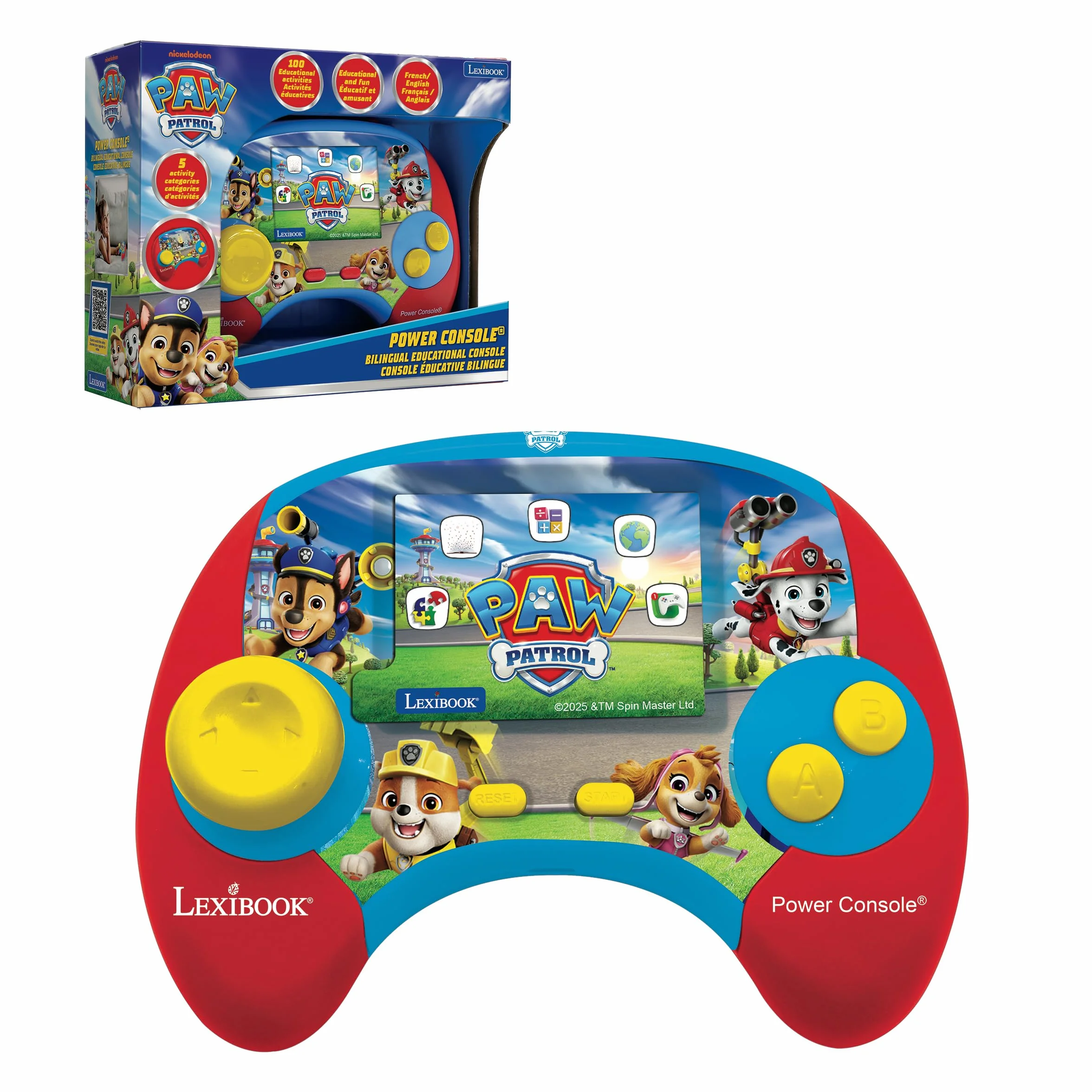 Lexibook La Pat' Patrouille Power Console Console de Jeux éducative bilingue Français/Anglais 100 activités JCG100PAi1