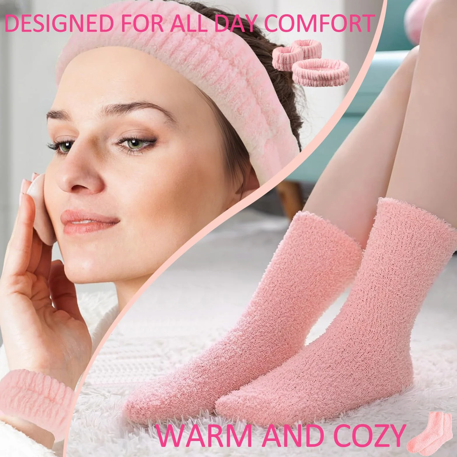 Sugeru Coffret Cadeau Fille 9-16 Ans Verre Paille Couvercle Trousse Maquillage Bracelet Bandeau Rose