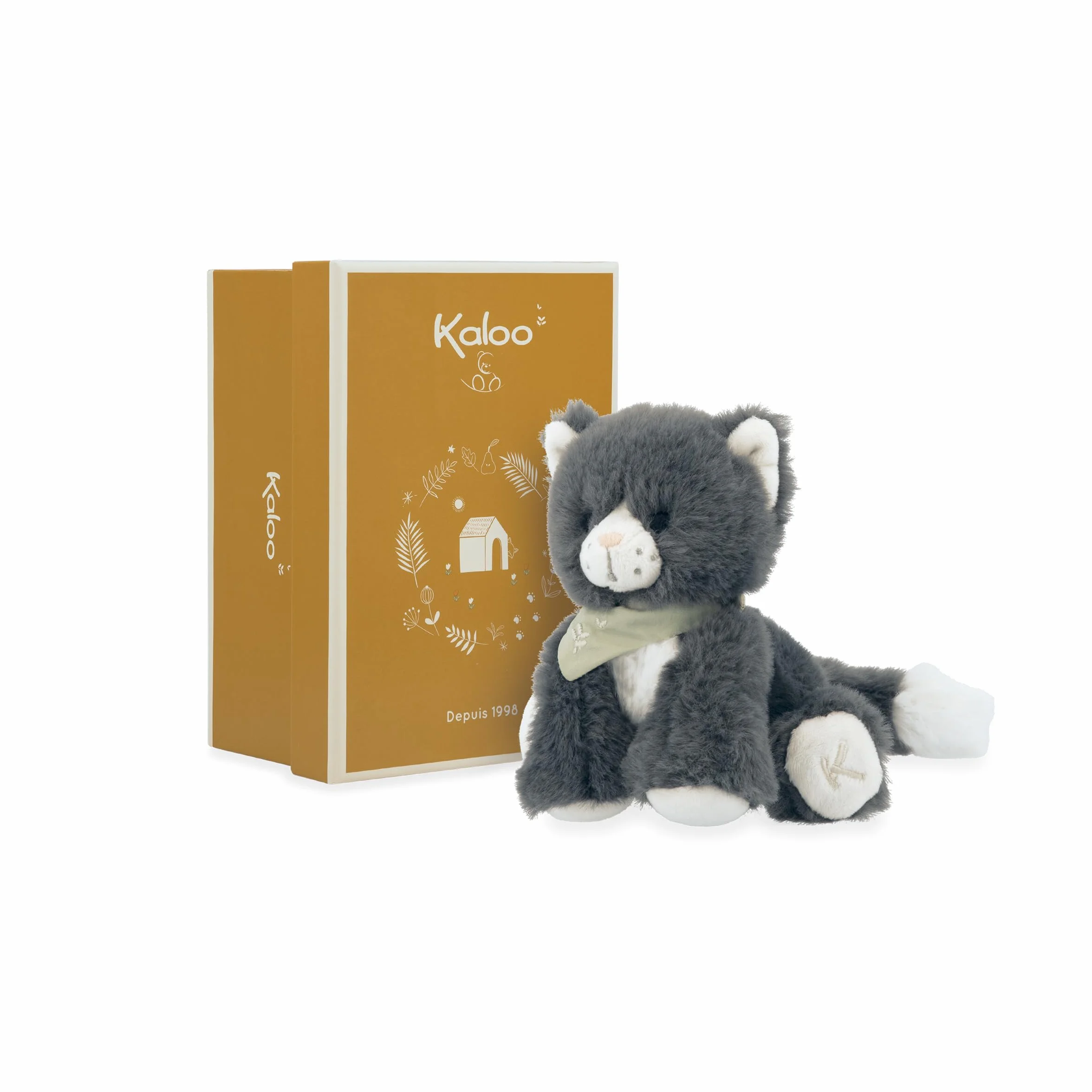 KALOO Les Amis Peluche Bébé Chamallow Le Chat 13 cm Boîte Cadeau