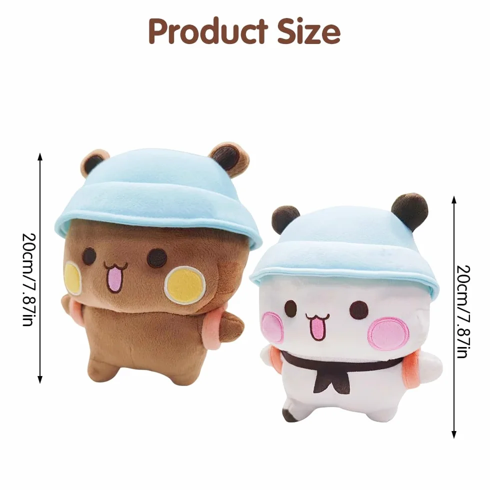 Peluche Budu Dudu 20 cm, 2 Pièces, Panda en Peluche, Oreiller Doux