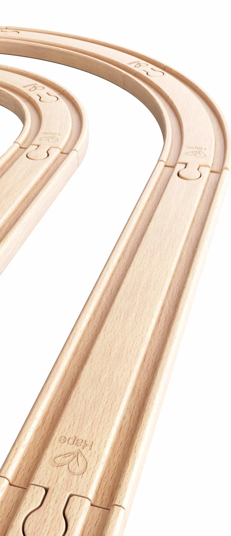 Hape Coffret d'Extension de Rails pour Circuit Train Bois - 24 Pièces Virages et Lignes Droites - Jeu Éducatif 3 Ans+