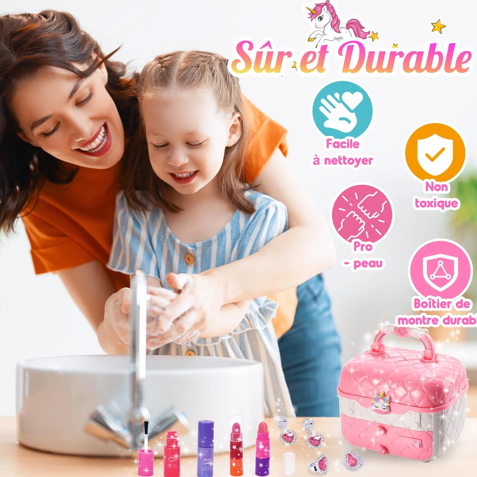 Hapikids Maquillage Enfant Licorne Cadeau Fille 3-10 Ans Jouet