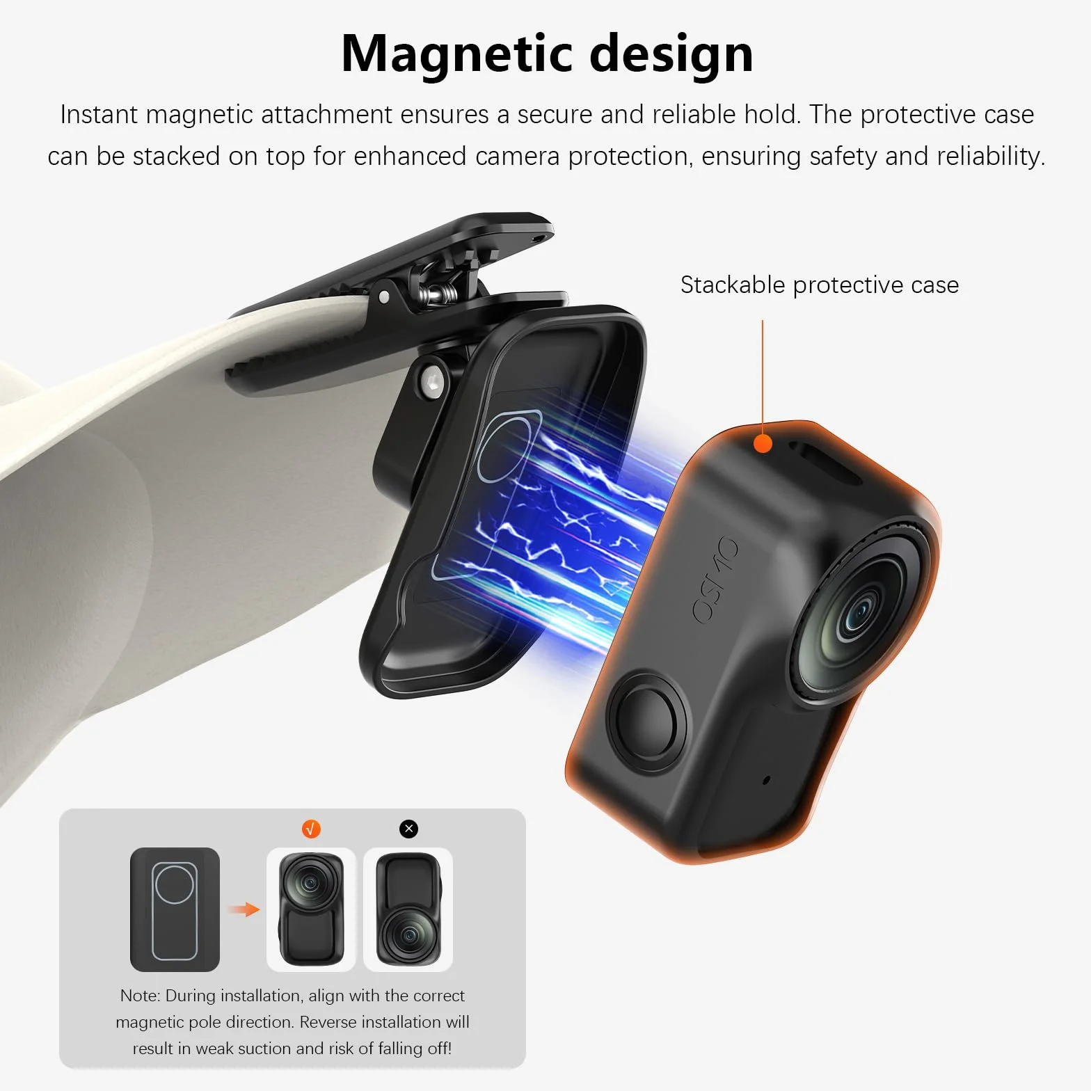 AMAZEAR Clip Support pour DJI Osmo Nano Accessoires, Clip Multifonctionnel Magnétique Ajustable 360° pour Cyclisme