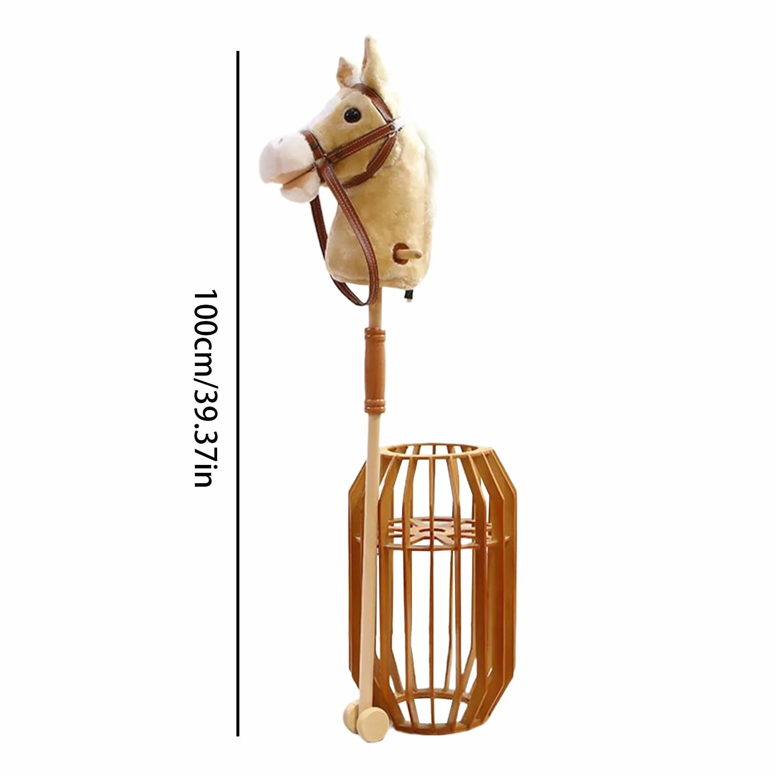 Cheval à Bâton en Bois Sonore pour Jeu d'Imitation Équestre Garçons Filles
