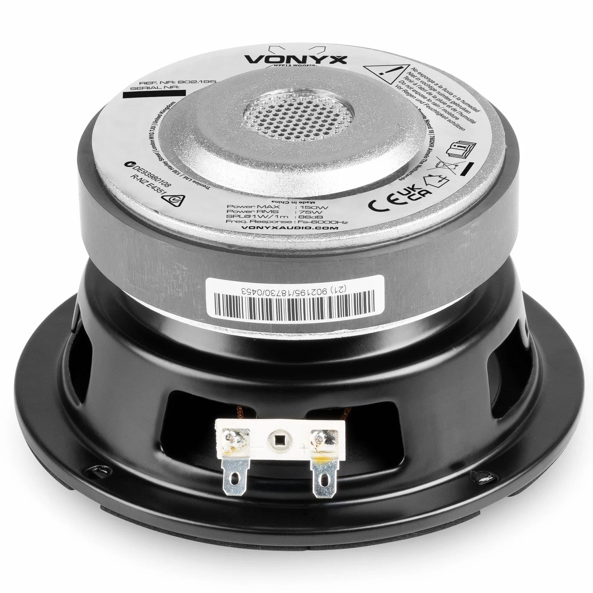 Vonyx WPP13 Haut-Parleur de Graves 13cm 150W 8 Ohms Cône 5,25 Pouces
