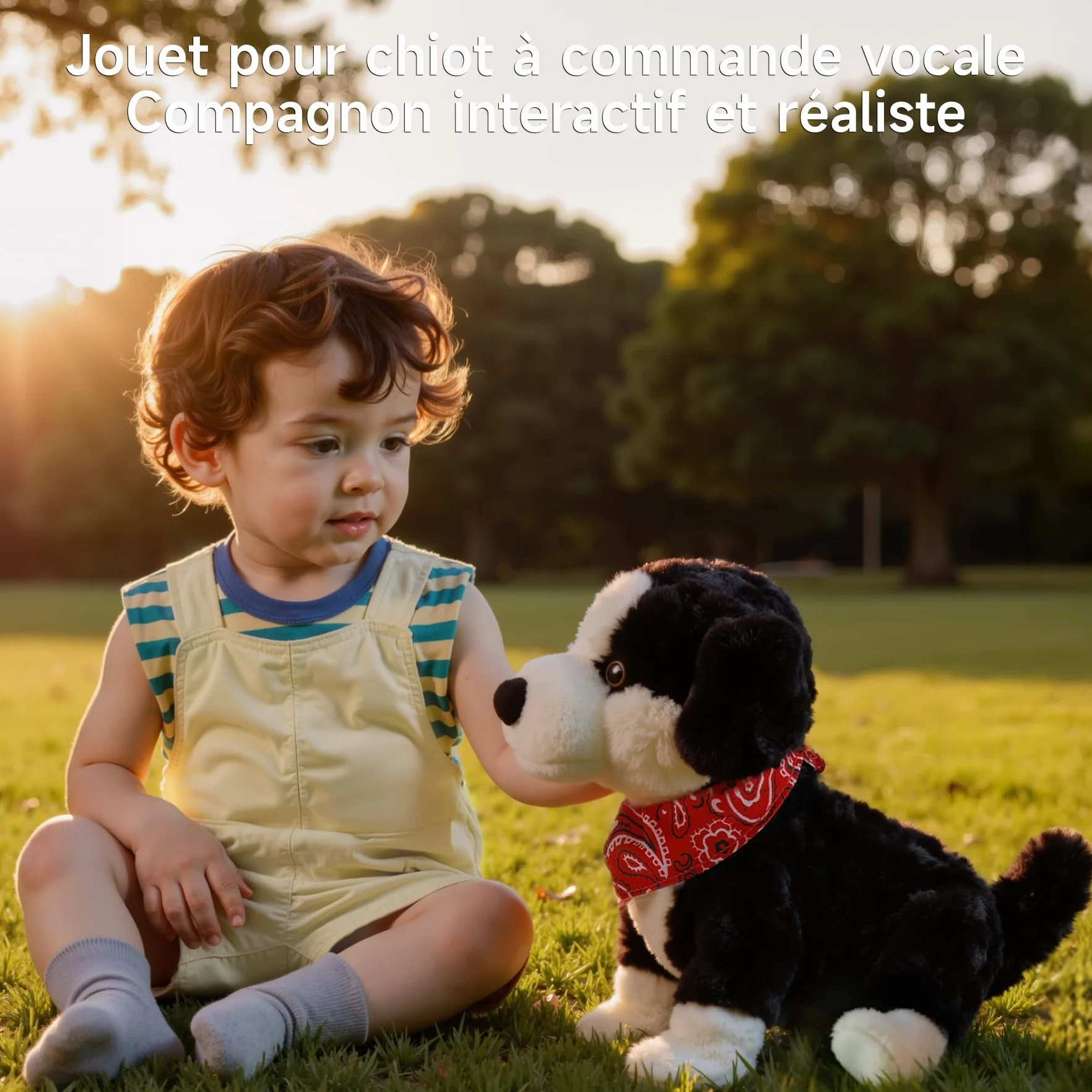 Chien Interactif Enfant Commande Vocale Peluche Marche Parle Aboie Jouet Électronique Cadeau 3+ Ans