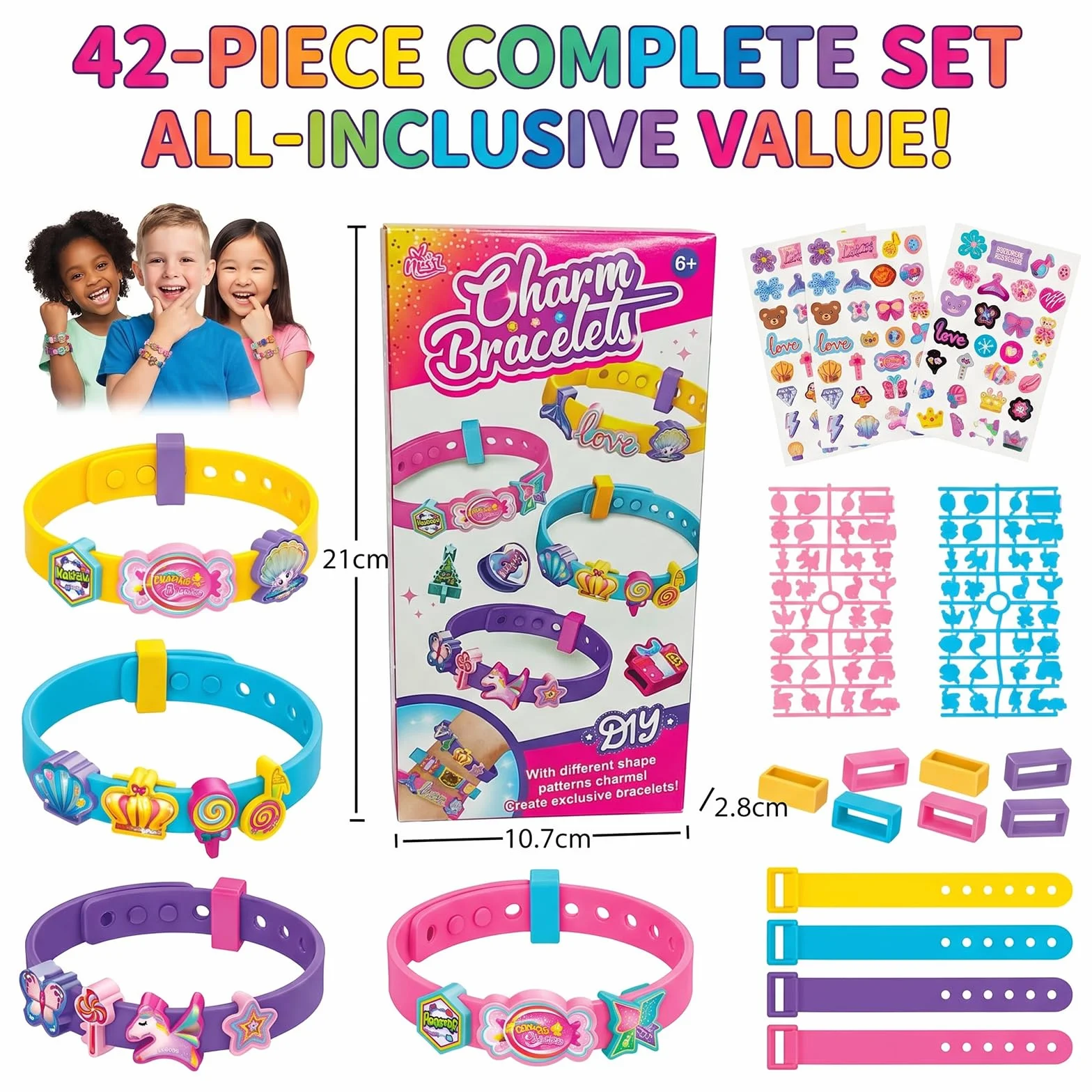 Coffret Loisirs Créatifs Fabrique Tes Propres Bracelets Pailletés Jeu Créatif pour Fille 6-9 Ans
