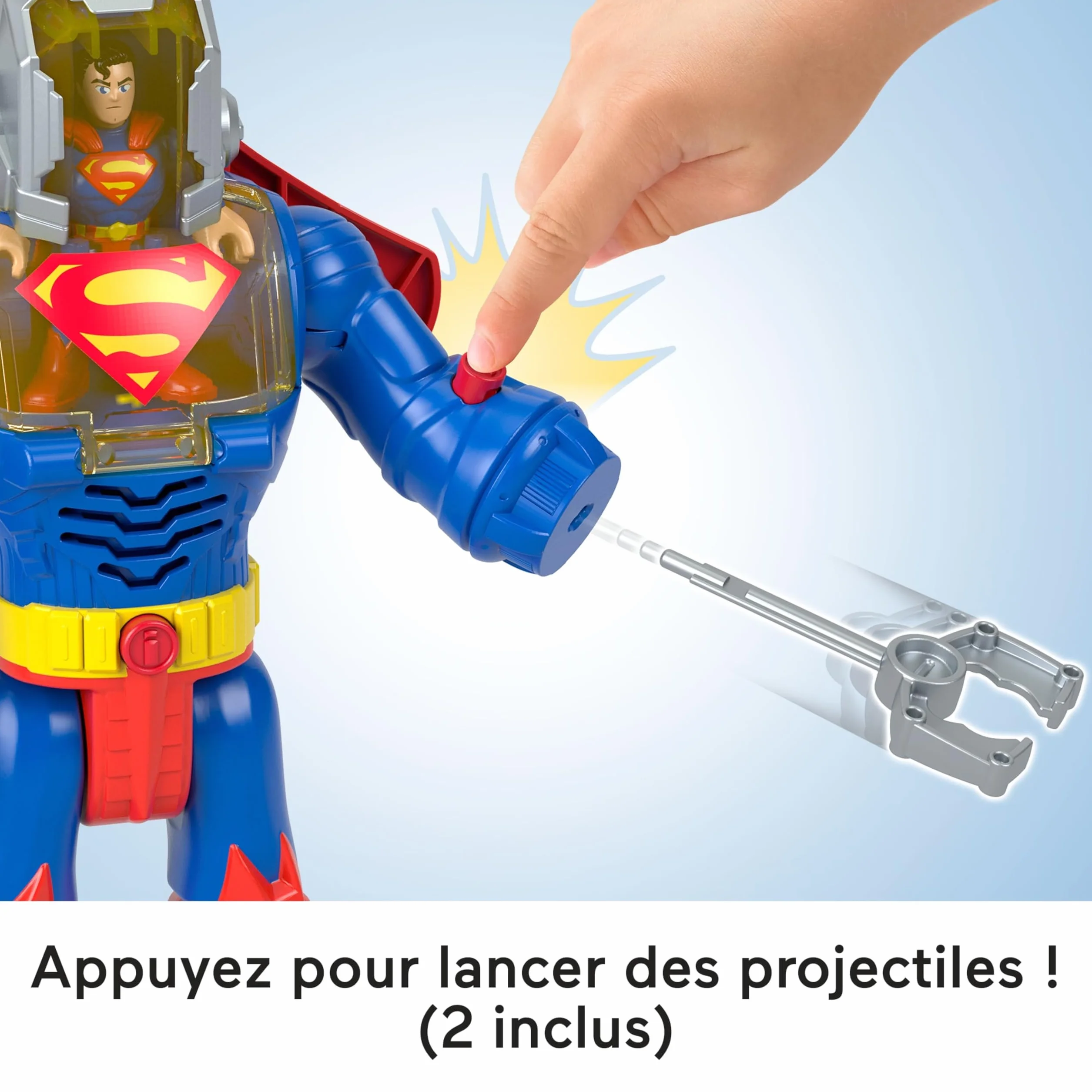 Fisher-Price Imaginext Robot Superman XL DC Super Friends 30 cm avec sons et lumières JCT47