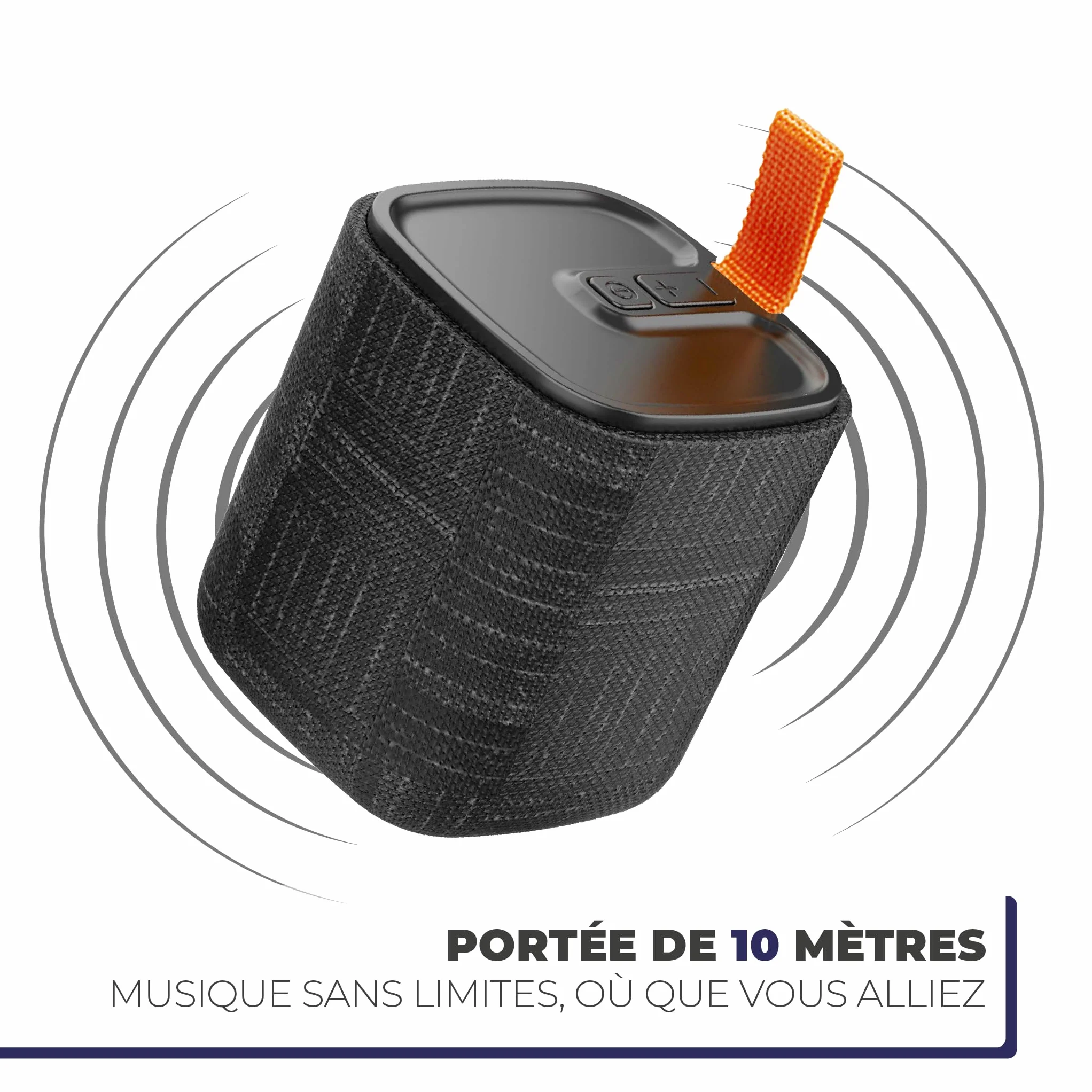 APM Enceinte Bluetooth Portable IPX4 8 Heures Autonomie Noire