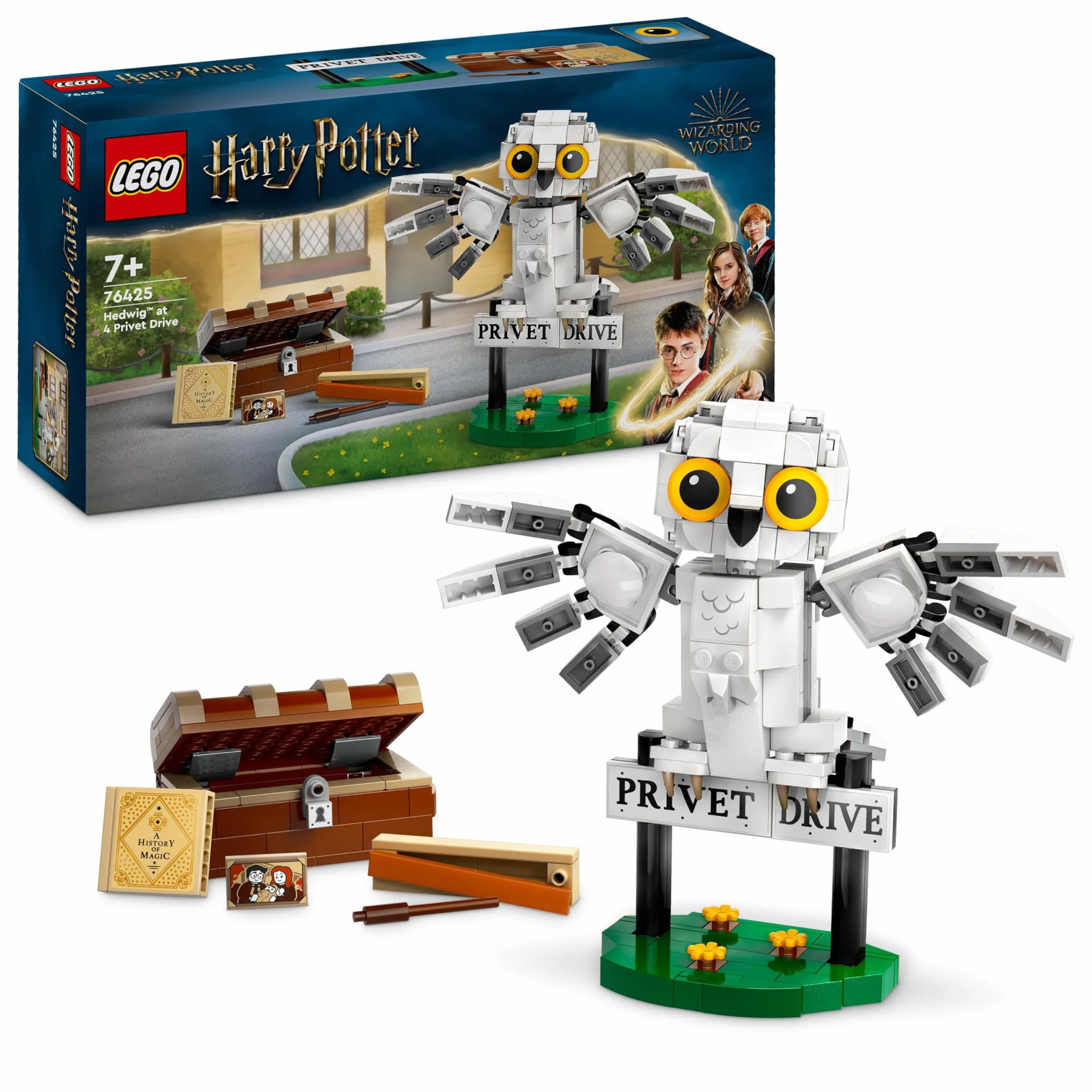 LEGO Harry Potter 76425 Hedwige au 4 Privet Drive Jouet de Construction pour Enfants Figurine de Chouette Cadeau dès 7 Ans