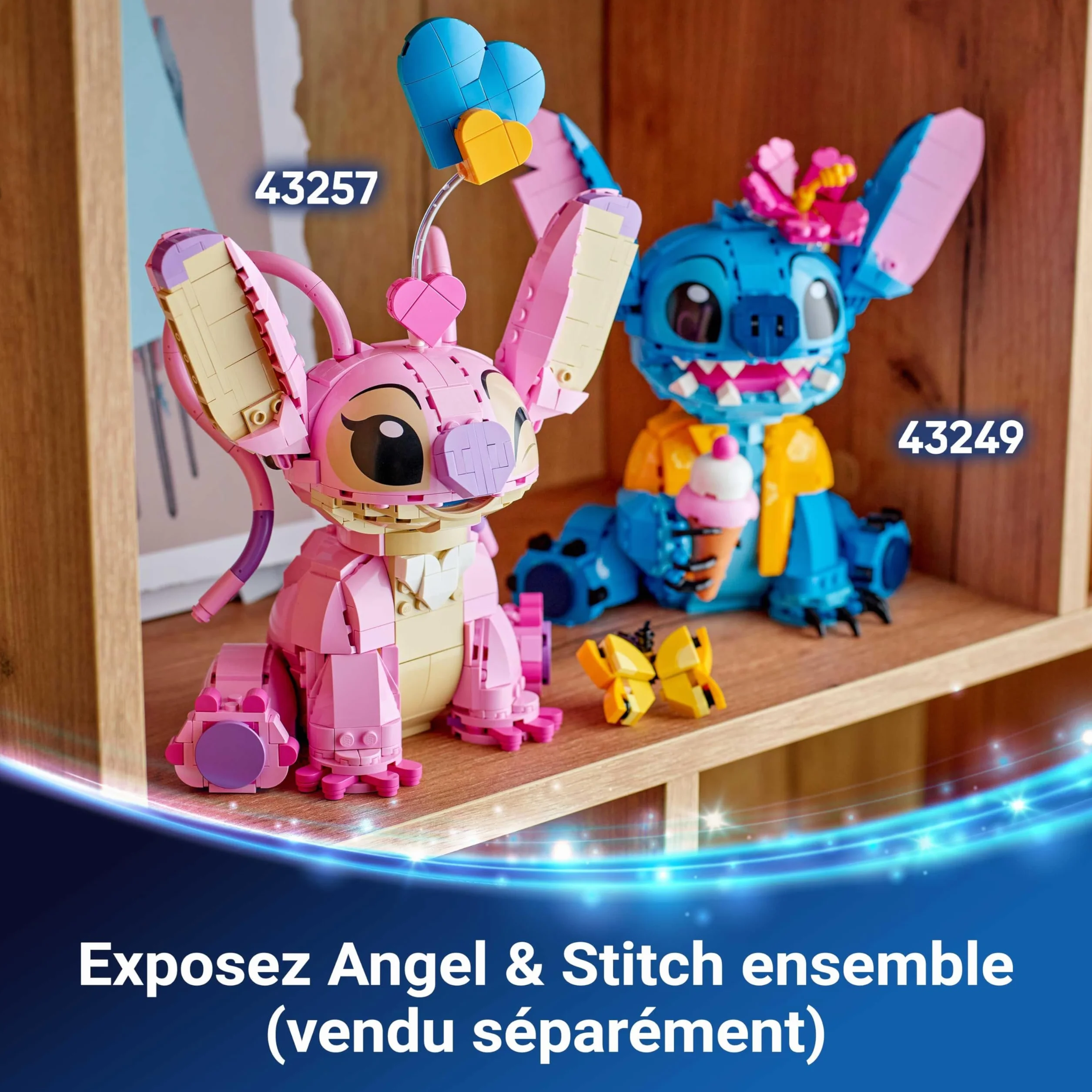 LEGO Disney Angel Jouet de Construction Lilo & Stitch 43257 Figurine en Briques avec 3 Ballons en Cœur & Papillon Décoration Intérieure Cadeau 9 Ans
