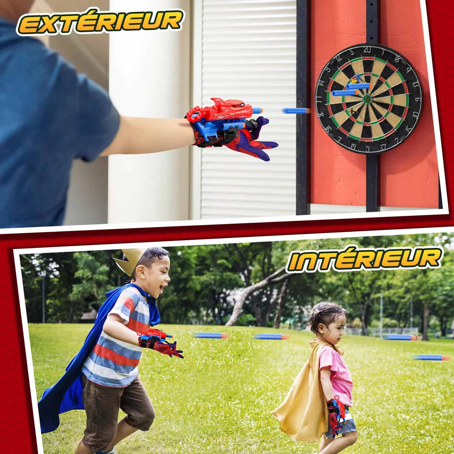 Braxel Lance Toile d'Araignée Jouet Garçon Fille 5-12 Ans Lot de 2 Lanceur Jeux Extérieur Enfants
