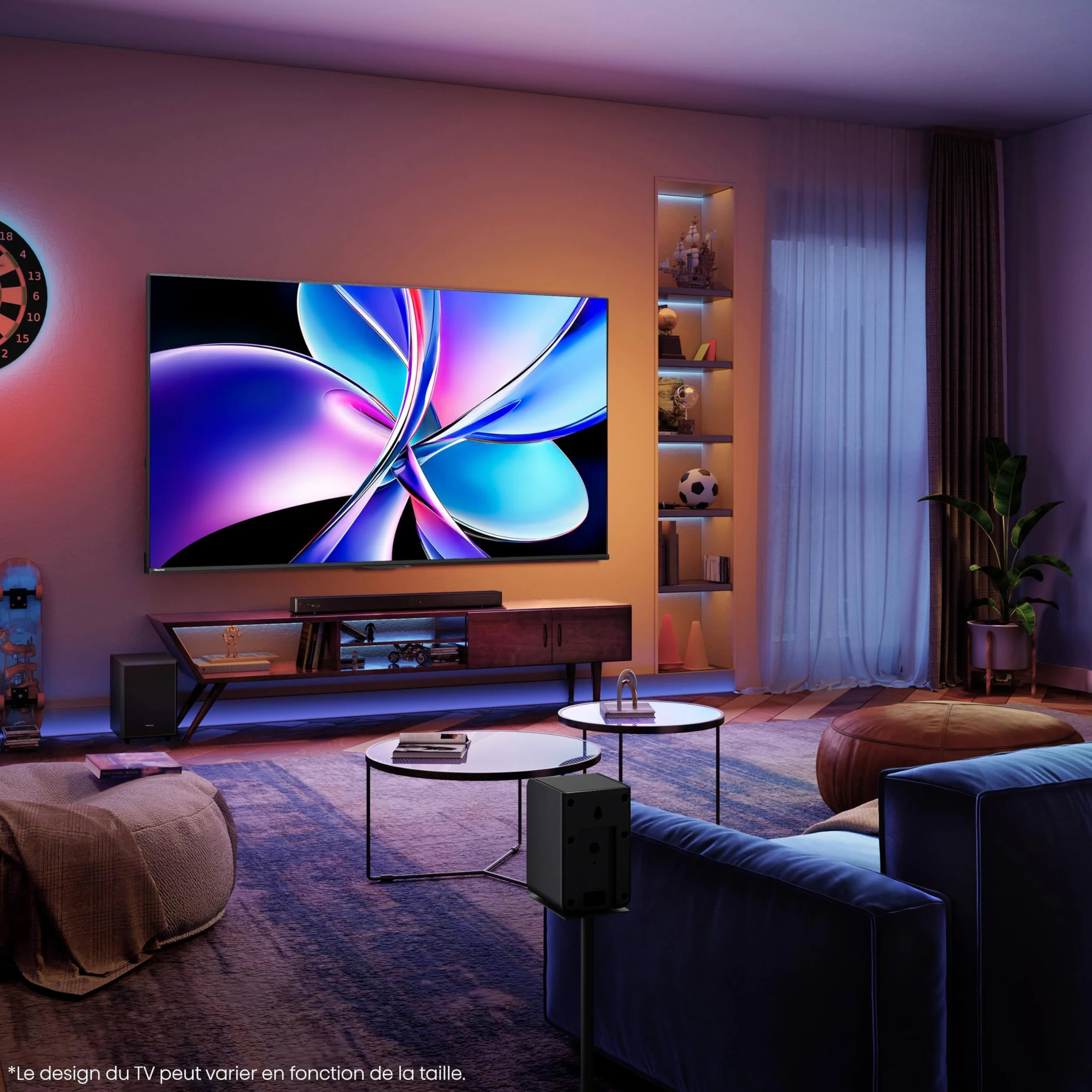 Hisense TV QLED 4K 55" (139 cm) 144Hz Dolby Vision IQ Atmos Mode Jeu Pro AMD FreeSync Premium Smart TV VIDAA