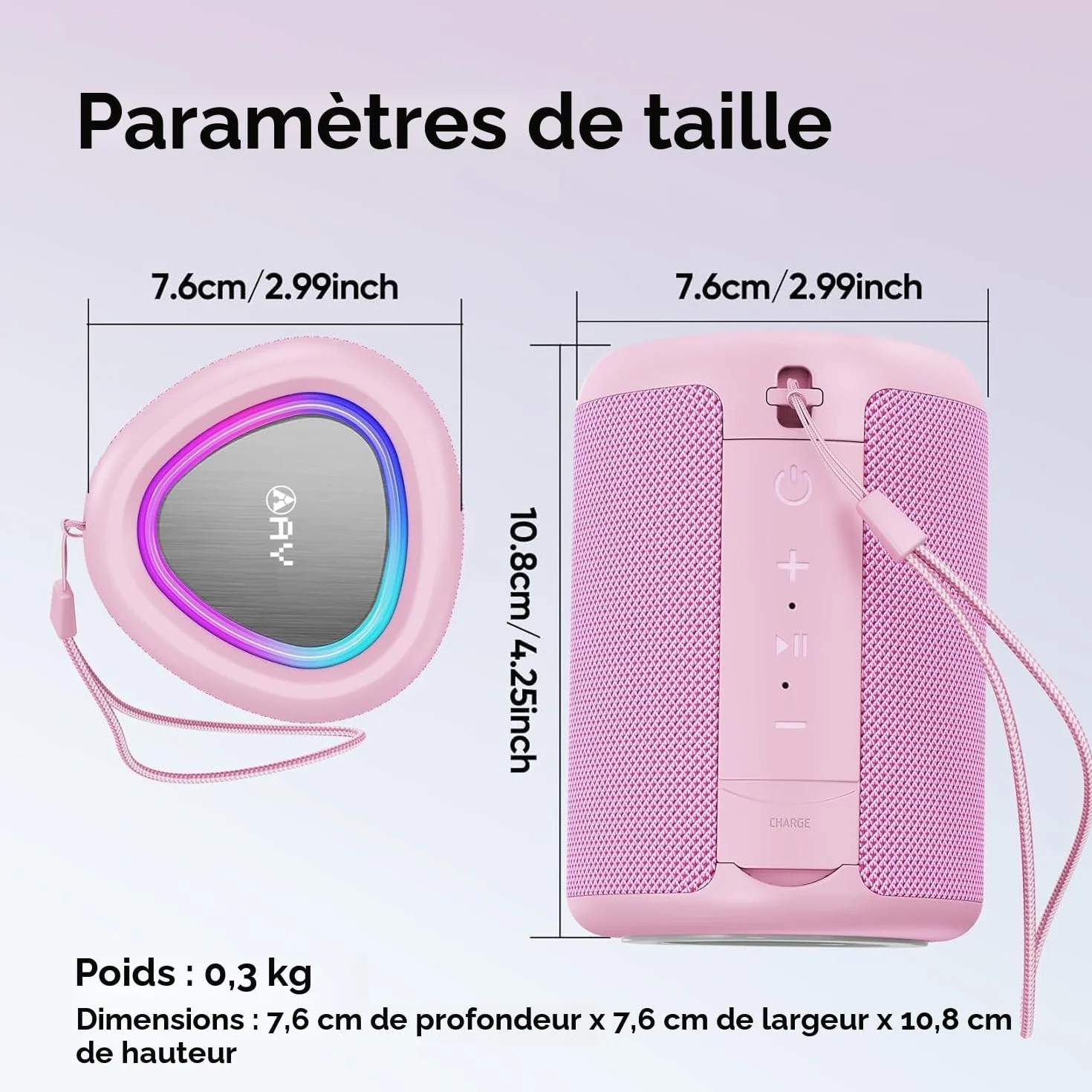 Enceinte Bluetooth Portable IPX5 Bluetooth 5.3 AUX TF-Card Stéréo Sans Fil