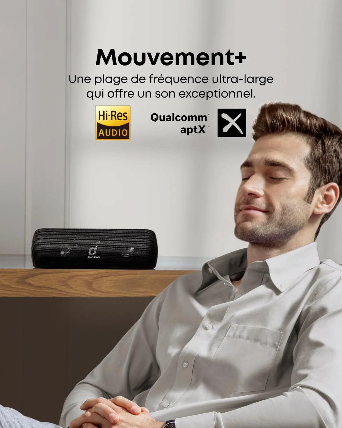 Soundcore Motion+ Enceinte Bluetooth 30W Son Hi-Res IPX7 12 Heures Autonomie USB-C