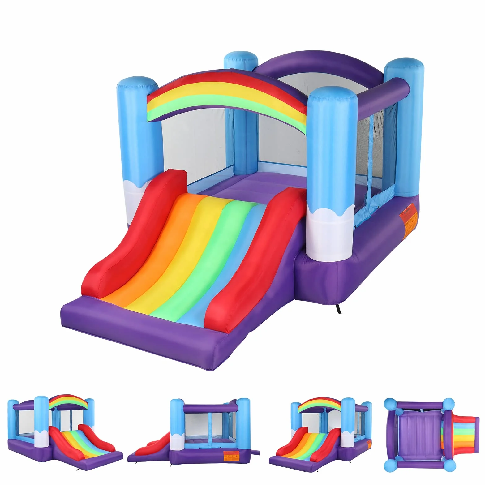 LEADZM Château Gonflable avec Toboggan et Souffleur 360x240x210cm pour Enfants 3-10 Ans