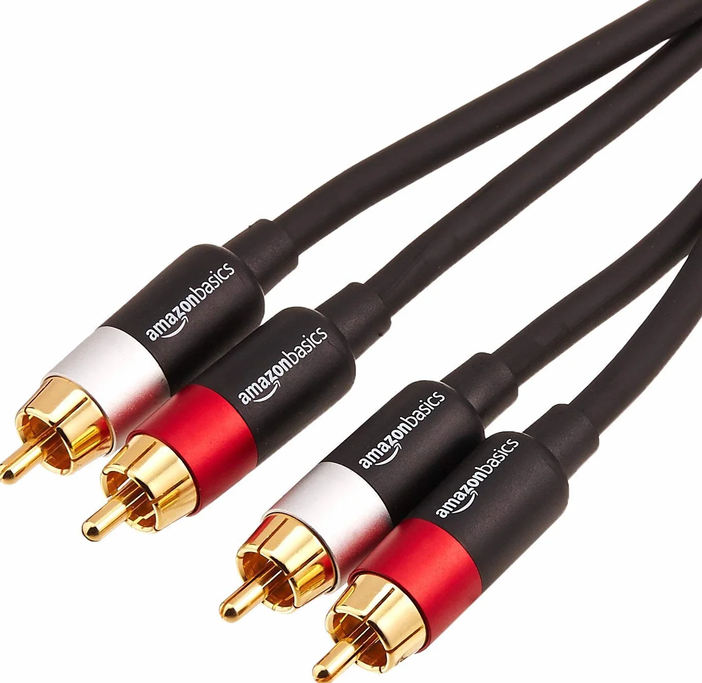 Amazon Basics câble audio RCA 2.4 m plaqué or noir