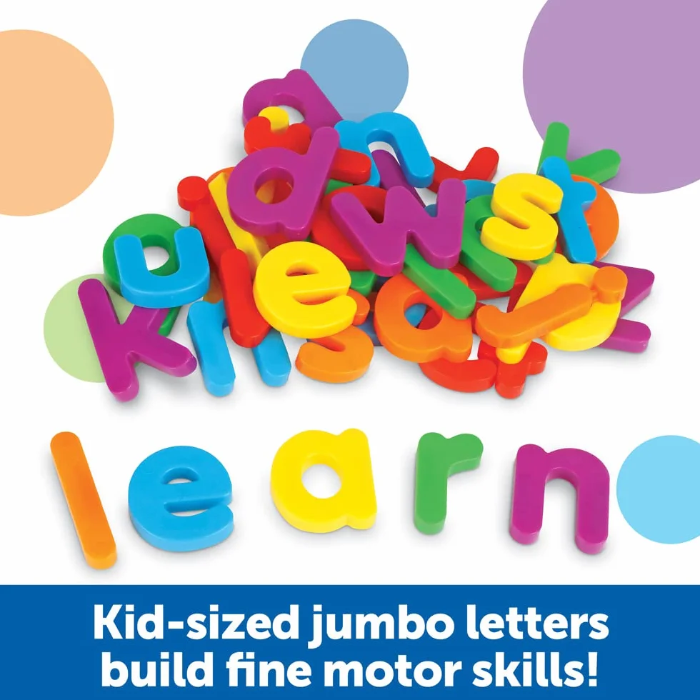 Learning Resources Lettres Minuscules Aimantées Géantes – Alphabet Complet en Plastique Coloré – Lettres Montessori pour Tableau – Dès 3 Ans