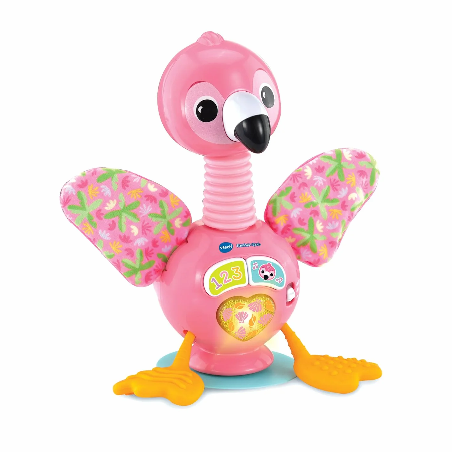 VTech Flamingo Rigolo Flamant Rose Jouet Ventouse Chaise Haute Jeux Sensoriel Bébé Motricité Fine Cadeau Dès 9 Mois