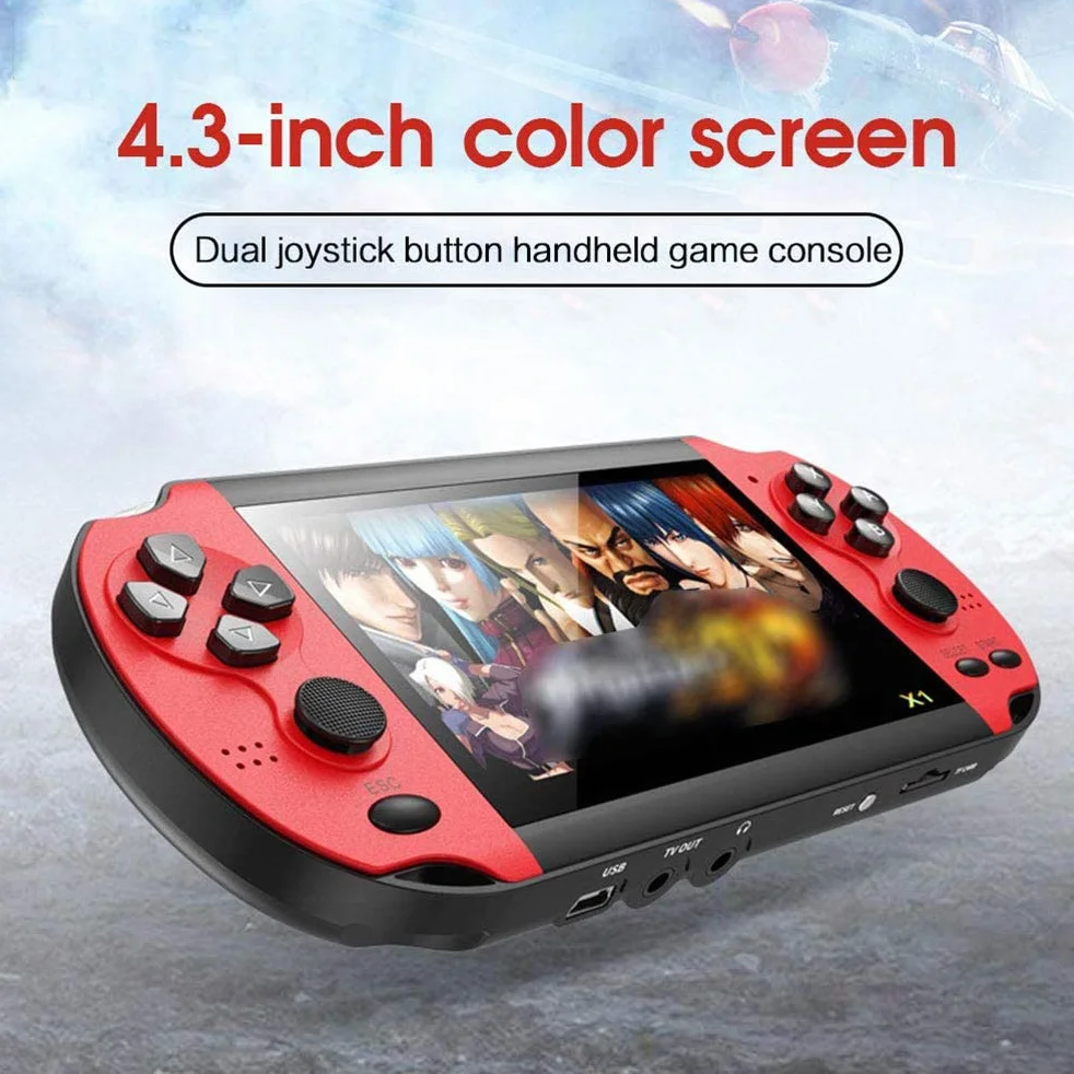 Console de jeu portable 4,3 pouces 10 000 jeux classiques rétro 8 Go écran HD