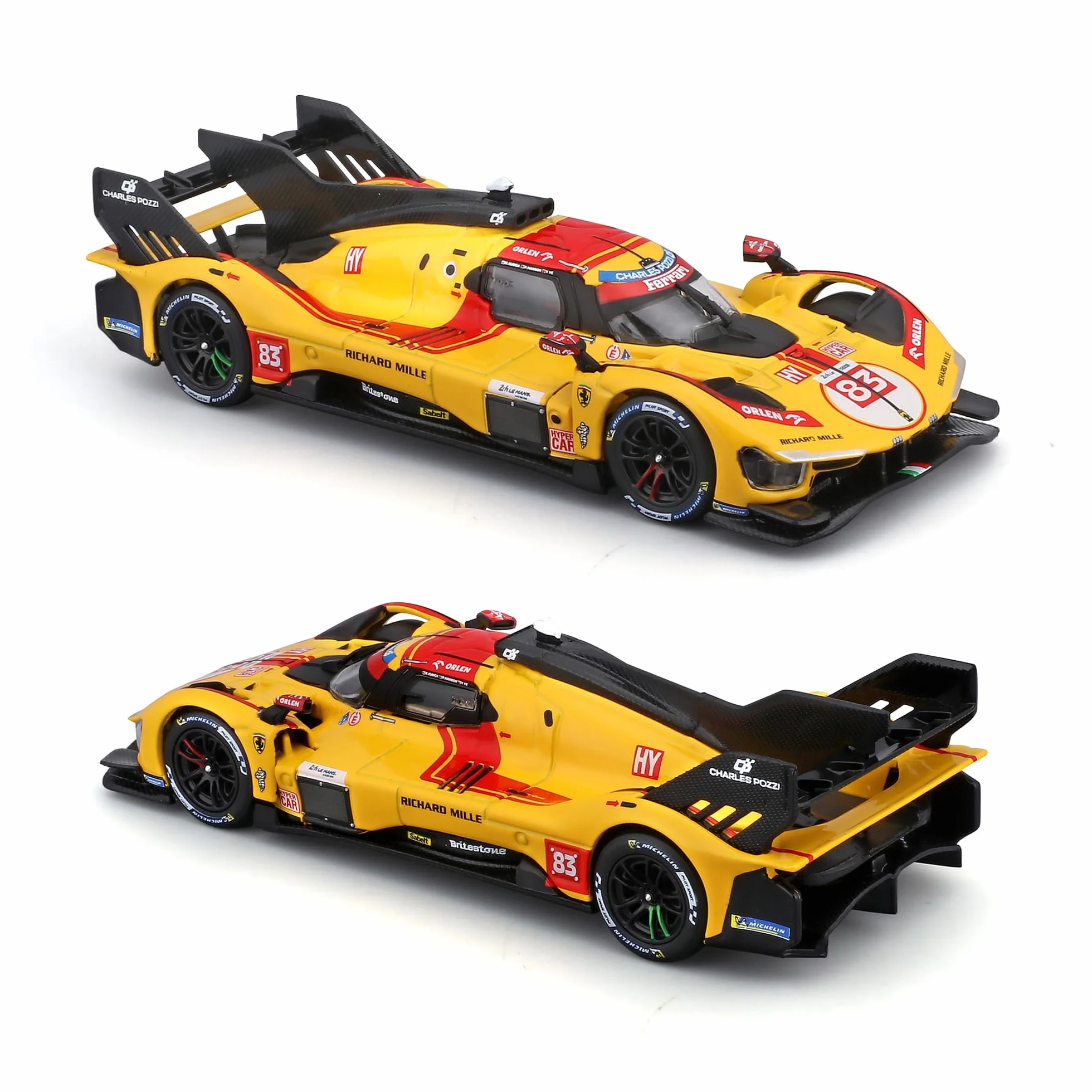 Bburago Ferrari 499P 24H Le Mans Champion 2025 #83 Voiture diecast 1:43 réplique détaillée Licence Officielle Ferrari