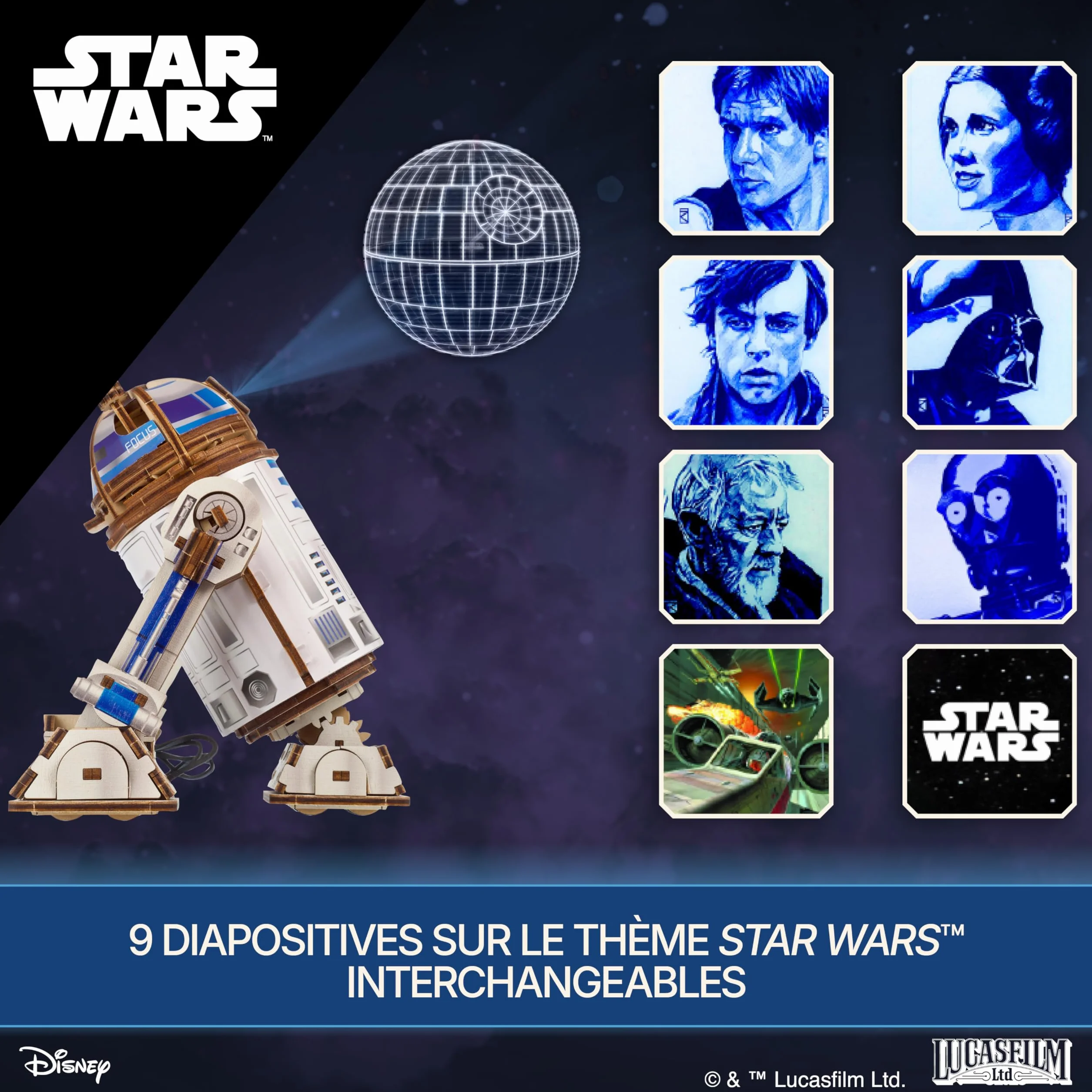 UGEARS Star Wars R2-D2 3D Puzzle Bois Adulte - Maquette en Bois a Construire, Puzzle 3D DIY