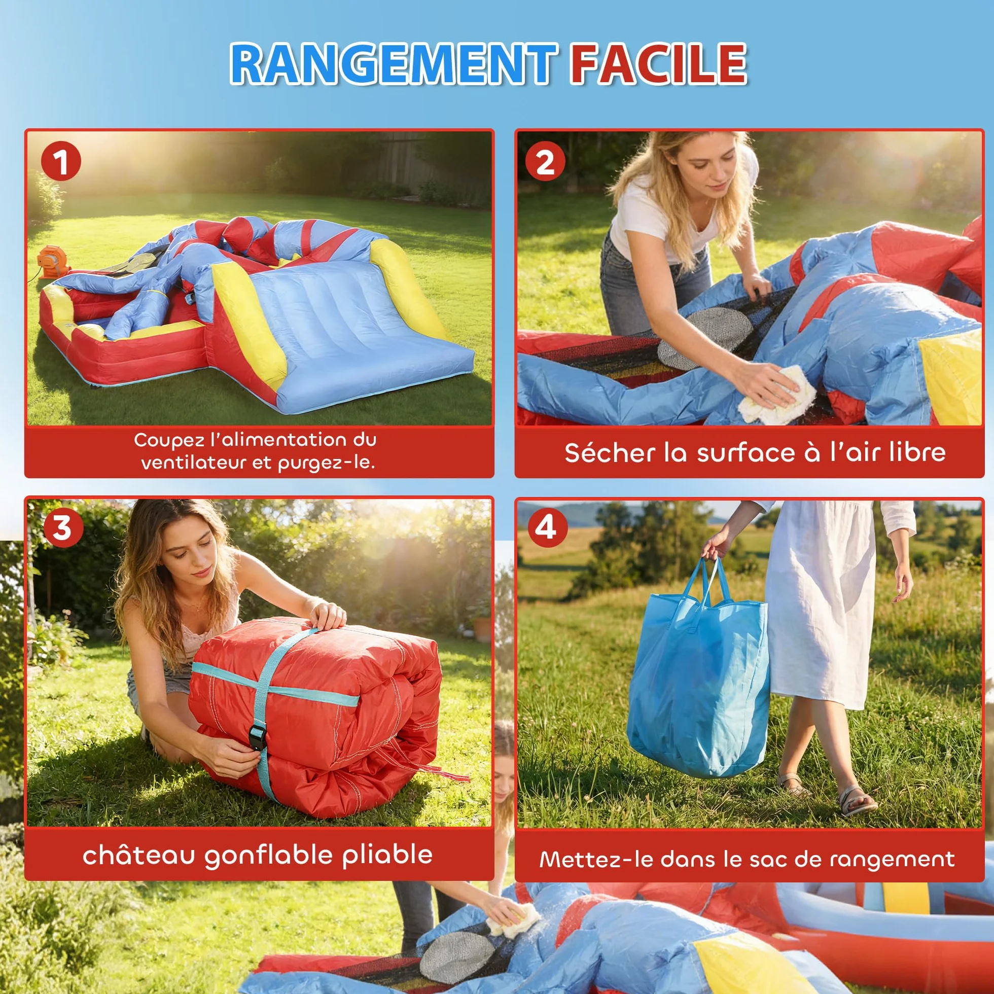 AIYAPLAY Château Gonflable 5 en 1 avec Souffleur et Pistolet à Eau, Parc Aquatique Enfants 3-8 Ans