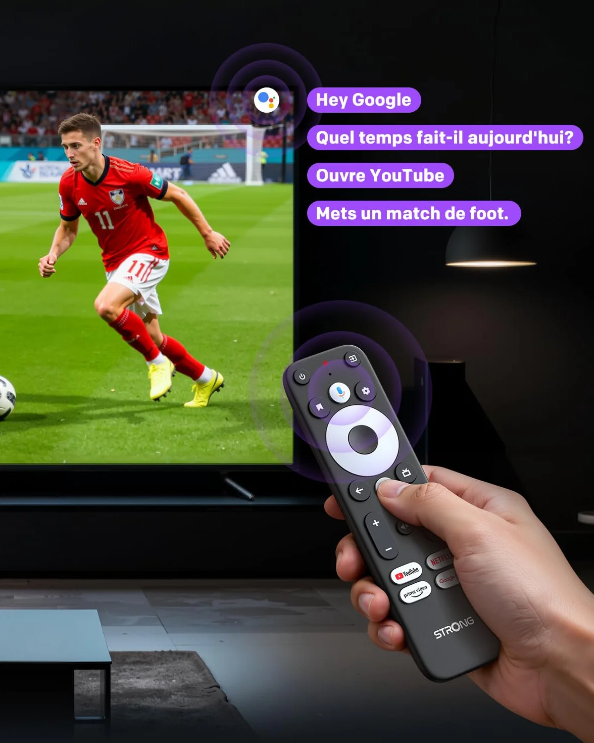 STRONG Leap-UNA Stick Android TV Box, Wi-Fi, Chromecast Intégré, Android 11, Assistant Google, HDR10+