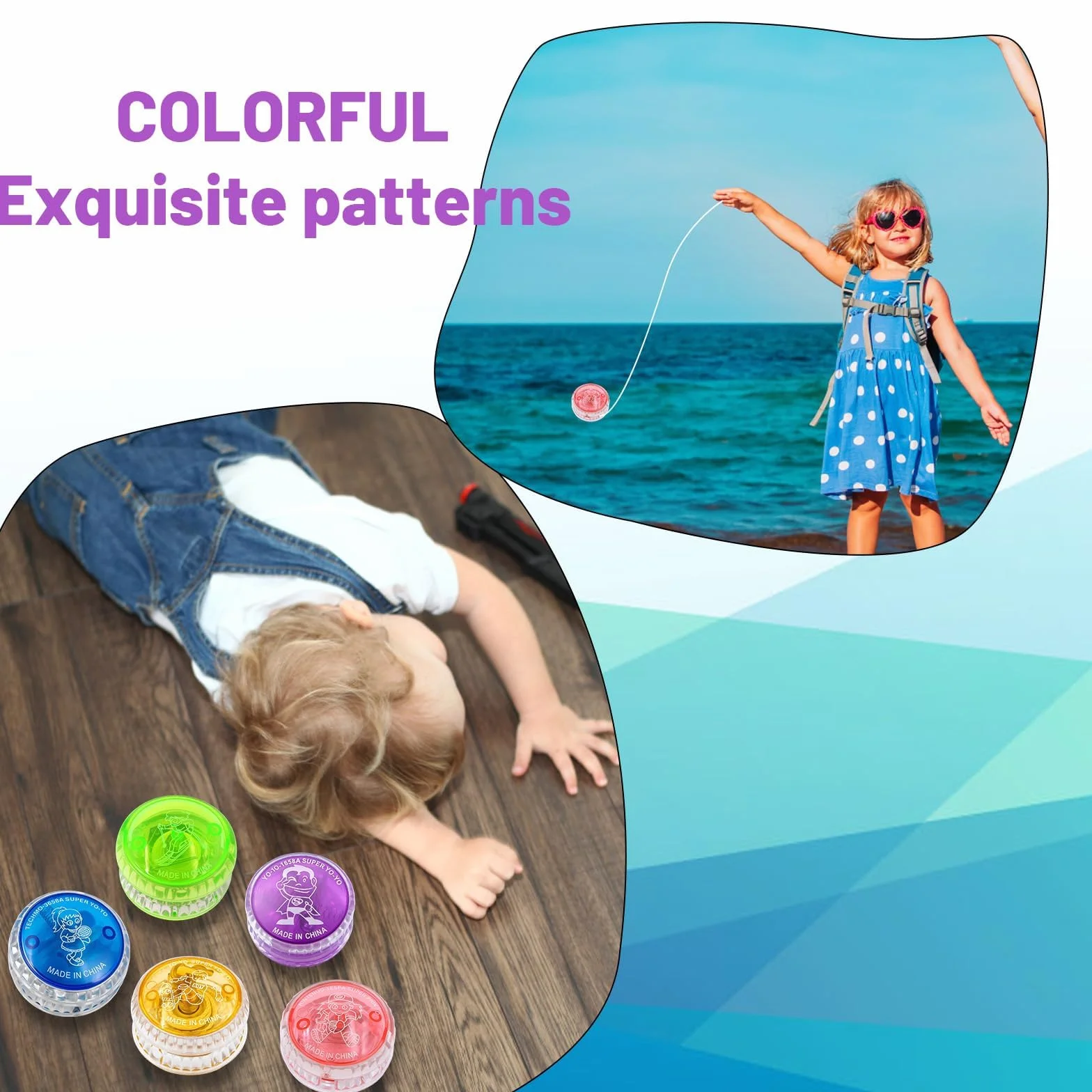 Yoyo Professionnel 6Pcs Design Ergonomique avec Corde Solide
