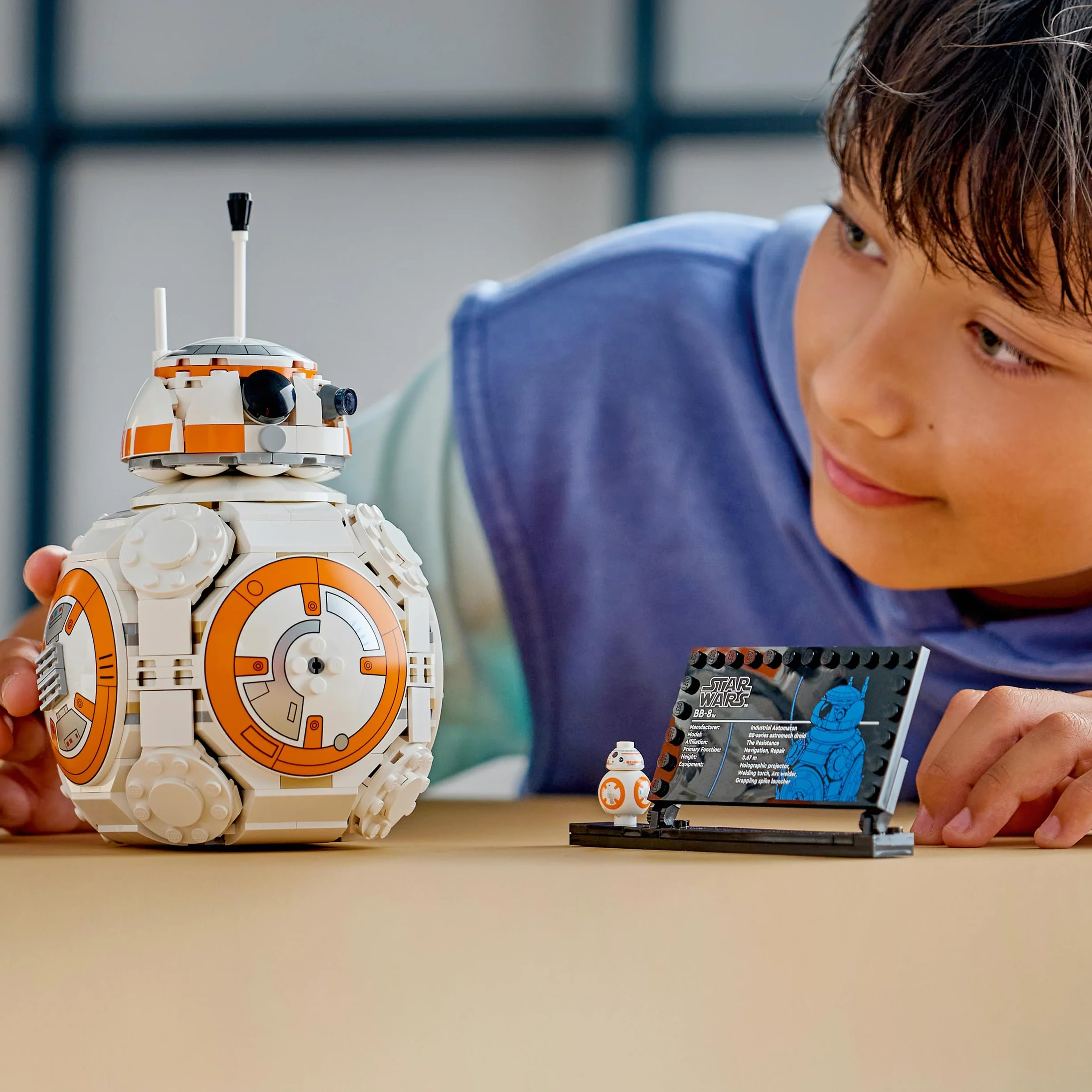LEGO Star Wars 75452 Droïde Astromécano BB-8 Maquette Figurine Droïde Jouet Construction Tête Pivotante Roue