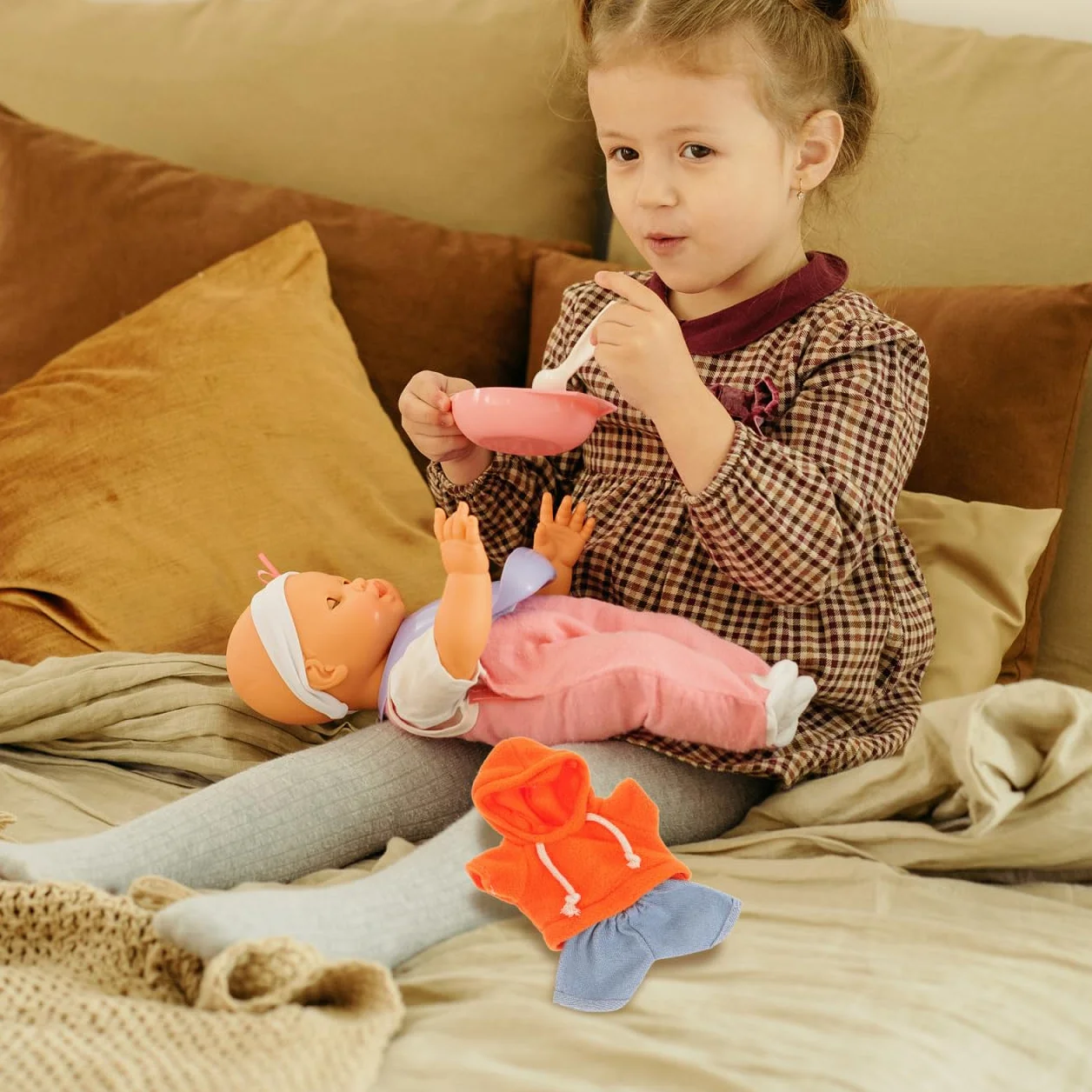 Toddmomy Vêtements De Poupée en Peluche 20CM avec Pantalon Accessoires D'Habillage 8 Pouces