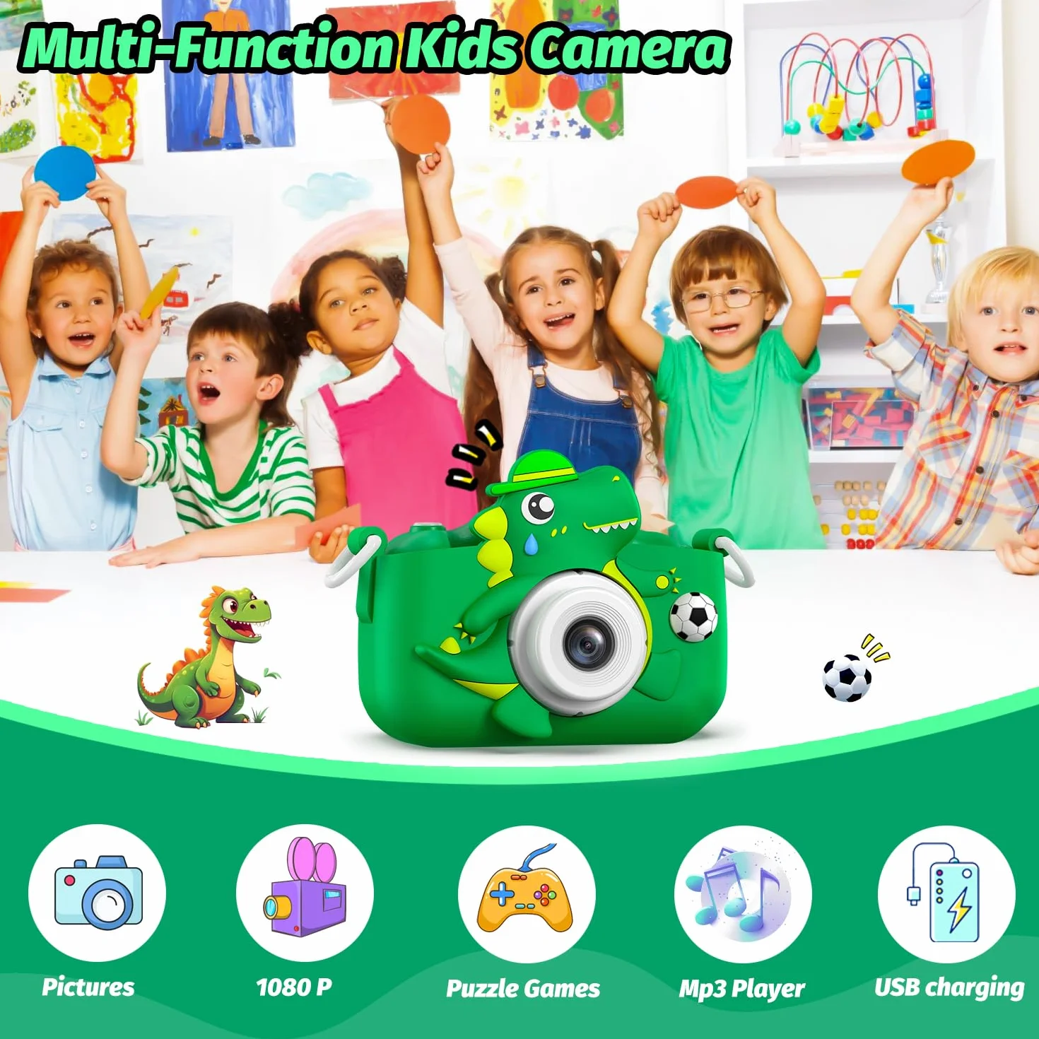 Cimizi Appareil Photo Enfant 2.0 Pouces Numérique HD 1080p avec 32GB Carte