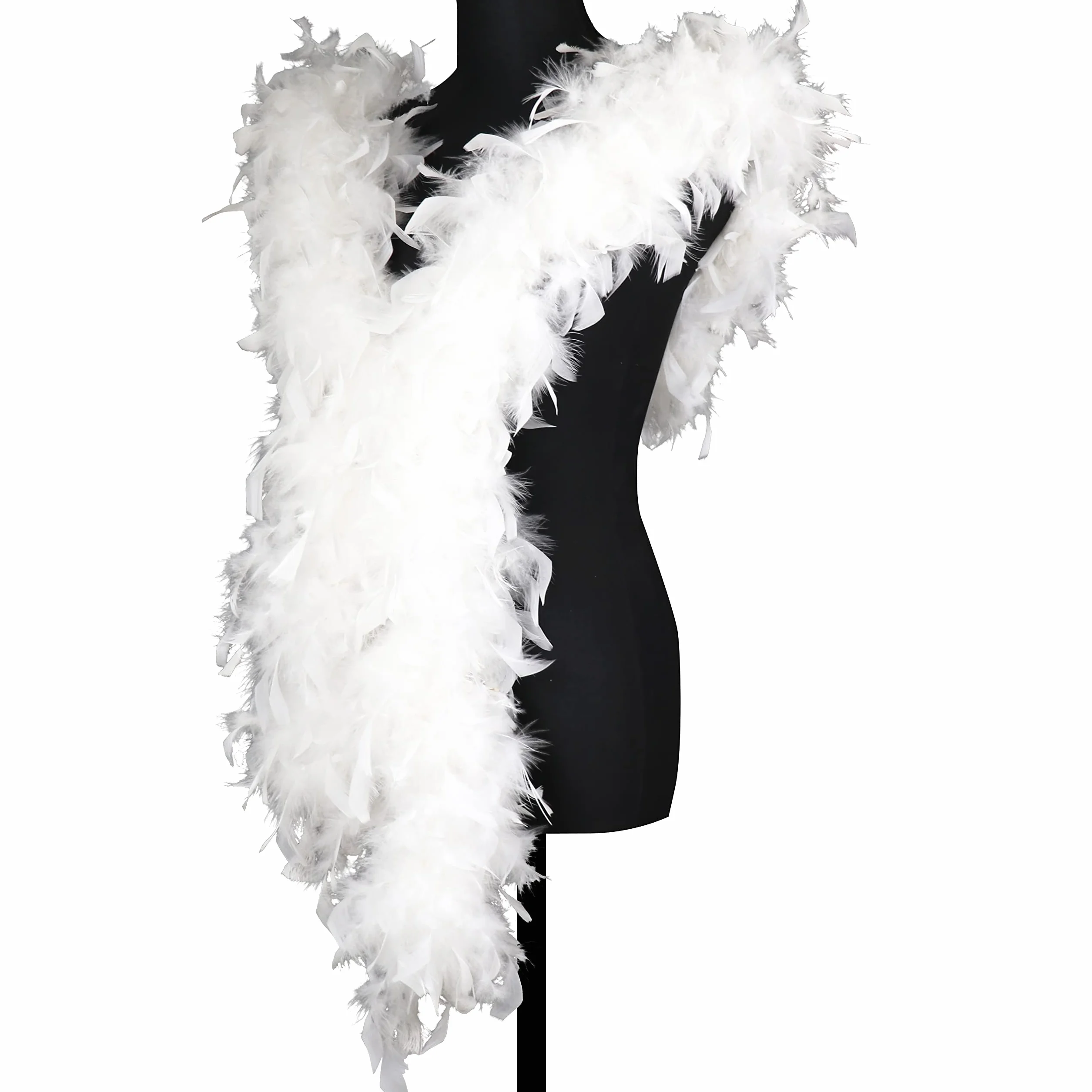 Boa en plumes de marabout blanches 1,8 m 100 g pour adulte