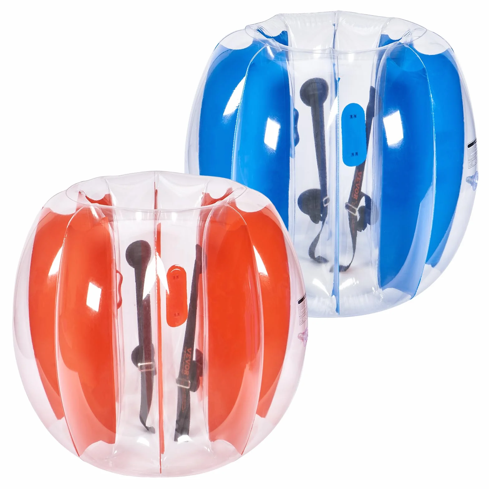 VEVOR Bulle Gonflable 0,9 m Diamètre 2PCs, Balle Pare-Chocs PVC 0,3 mm pour Enfants Adolescents, Jeux Plein Air Rouge Bleu